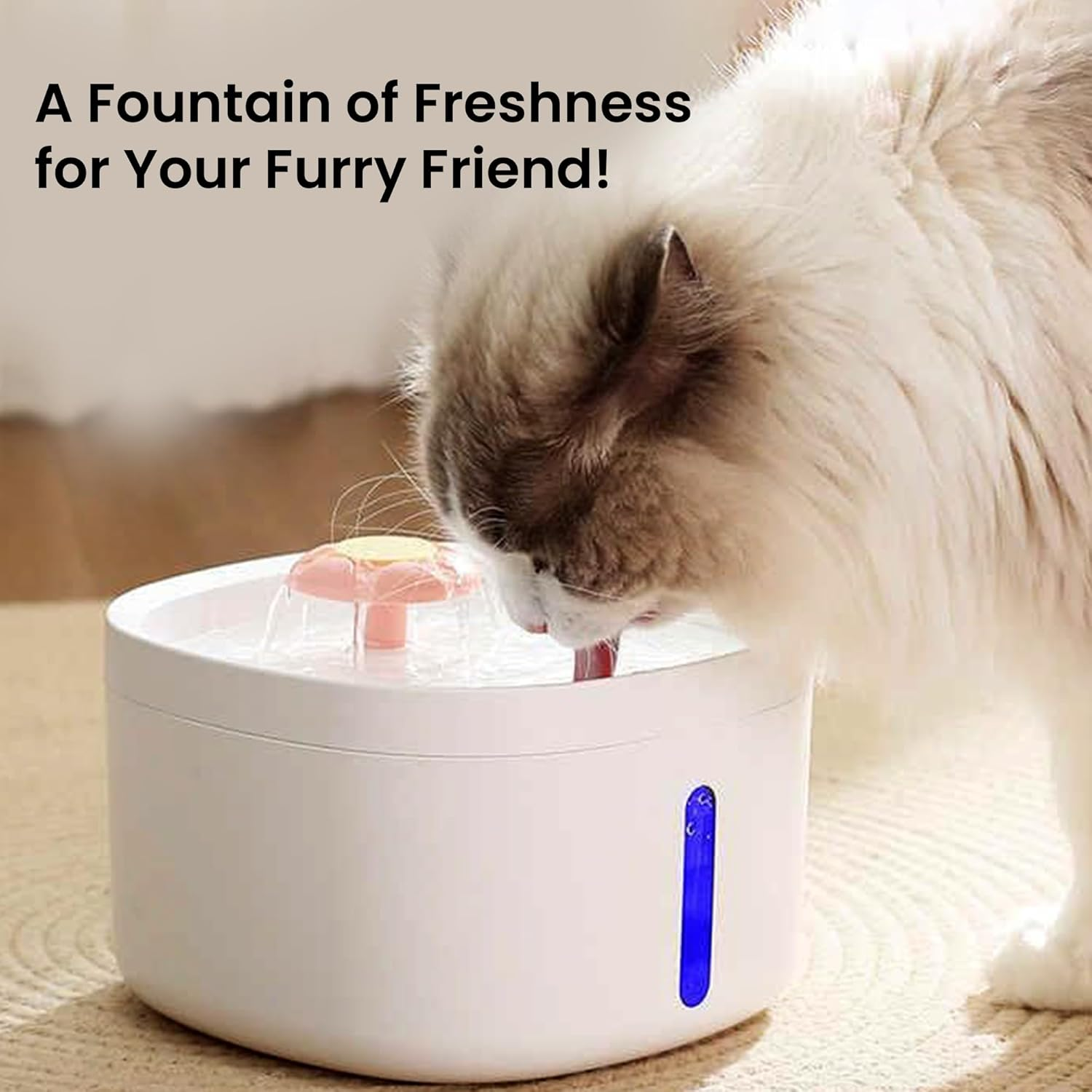 Tails and Treasure Cat Water Fountain with Quiet Pump: Pet Water Fountain, Dog Water Fountain, Automatic Cat Feeder, Cat Fountain, Water Filter for Cats and Dogs, Pet Water Dispenser with Quiet Pump image number 4
