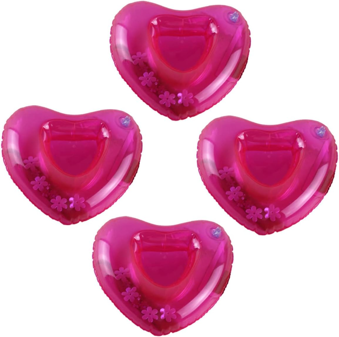 Inflatable Cup Holder Floating Drink Support Heart Shape PVC Mat Set for Beach Party Theme Party Summer Outdoor Events Easy to Inflate Stable in Water image number 3