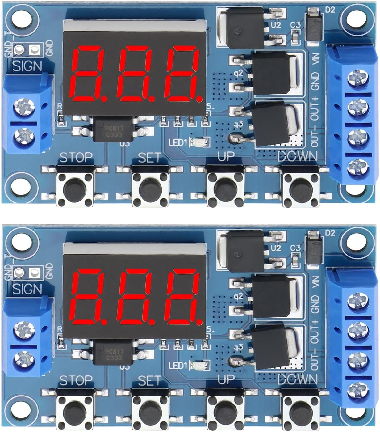 2Pcs DC5-36V Multi Function Delay Relay Module Dual MOS Trigger Digital LED Relay Board Cycle Delay Switch Timer Delay Controlling DC Motors Lights image number 6