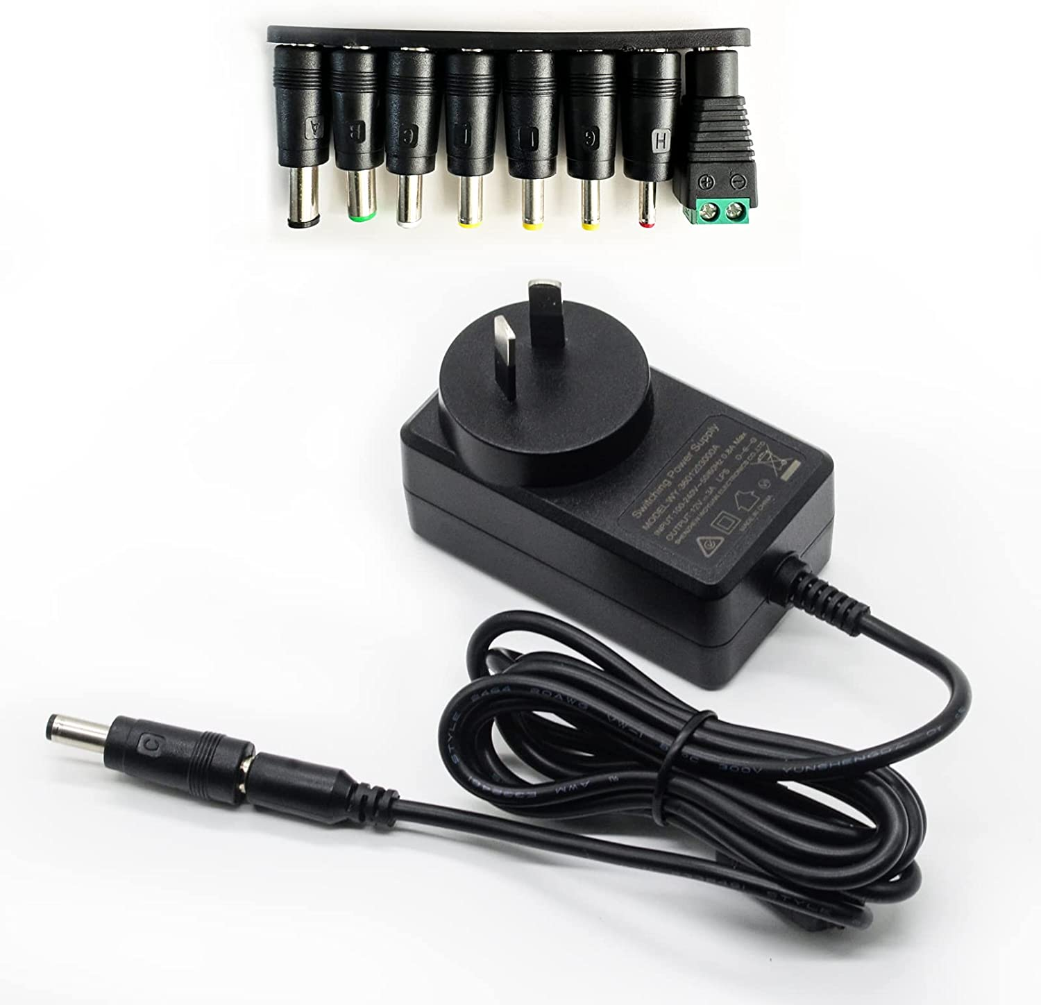 AC to DC 12V 3A Power Supply Adapter for CCTV Camera DVR NVR, Router, Network Switch, LED Strip,Speaker, TV Box, Light Electronic Organ and Other Household Electronics Plug 5.5Mm X 2.1Mm