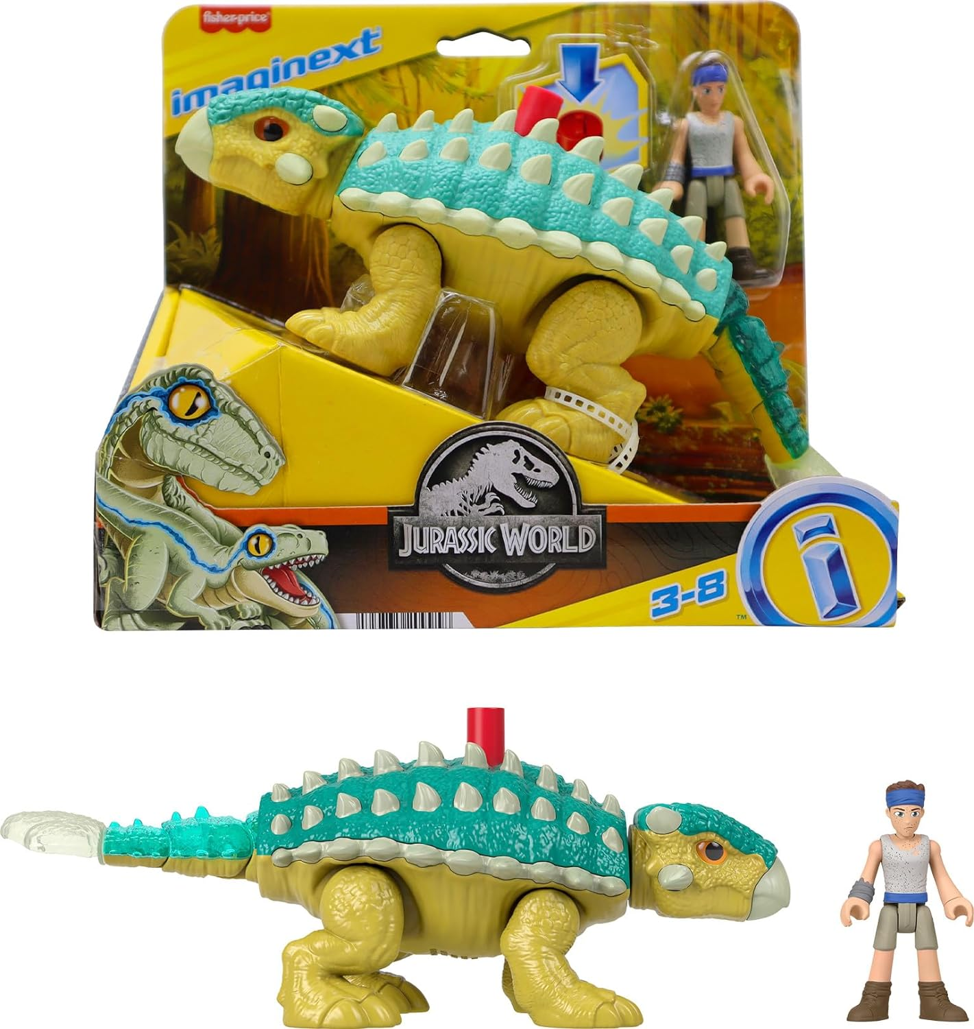 Fisher-Price Imaginext Jurassic World Dinosaur Toy Bumpy & Ben Figure Set for Pretend Play Preschool Kids Ages 3+ Years image number 2