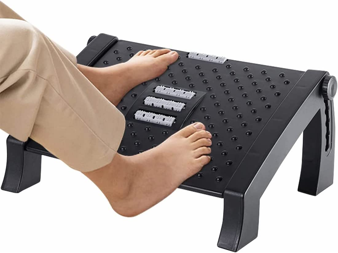 Adjustable Foot Rest under Desk,6 Height Adjustable Foot Rest with Massage Particle and Roller,Foot Stool with Firm Non-Slip Legs for Home Office image number 2