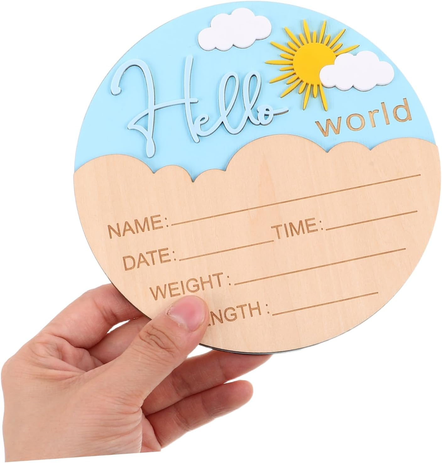 Wooden Name Plaques for Photo Props Safe Smooth Finish Gender Neutral Design for Hospital and Nursery Use
