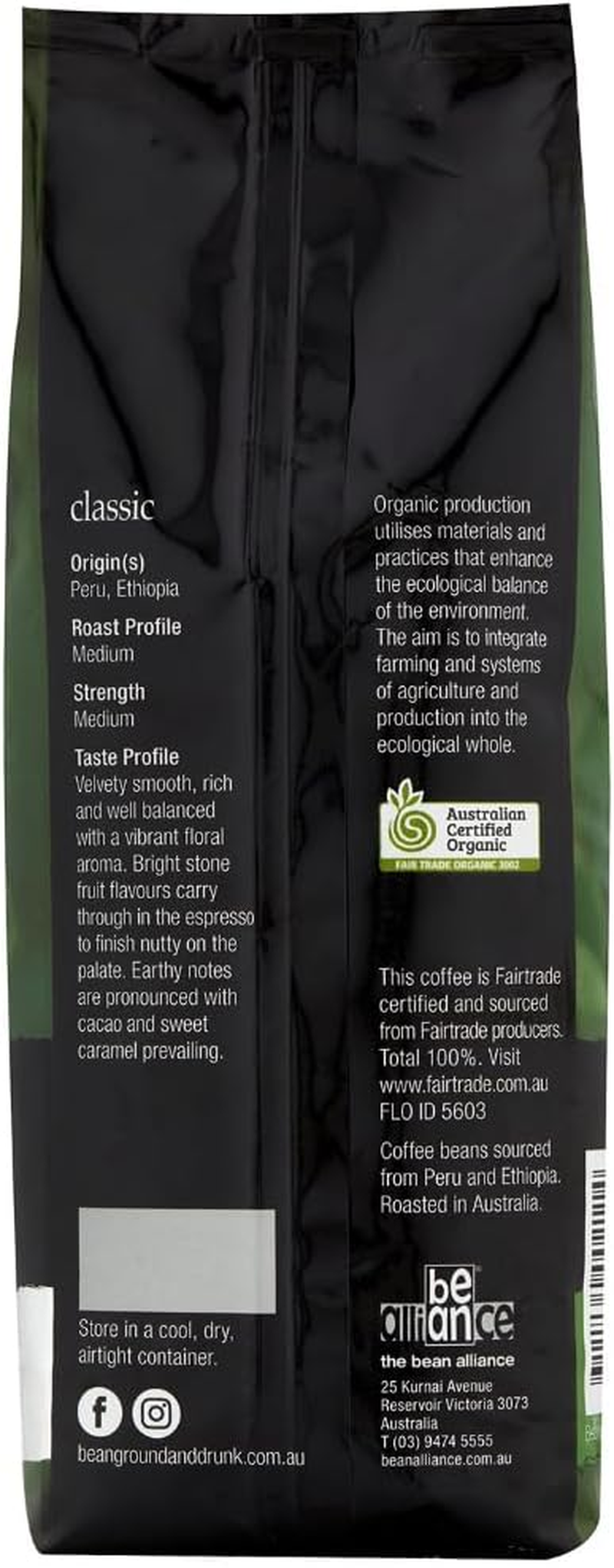 Bean Ground & Drunk Coffee Beans Classic 250G image number 3