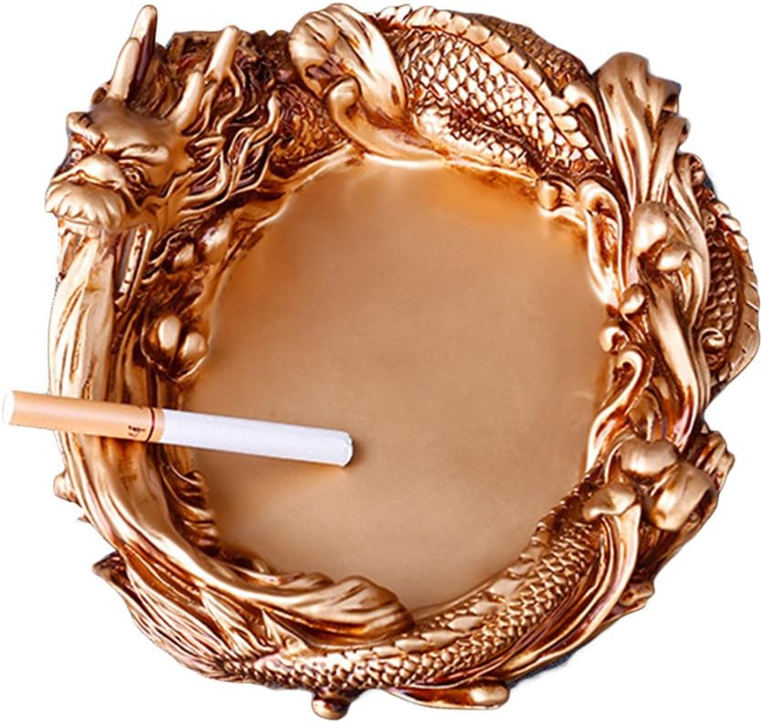 Cool Dragon Ashtray Ashtrays Collections for Home Decoration Cute Christmas Gifts GOLD