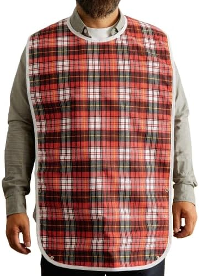 Invizi Waterproof Adult Bibs &ndash; 3 Pack of Reusable Clothing Protectors with Spill Tray, Adjustable Neck, Waterproof Backing & Machine Washable, 90X45Cm image number 4