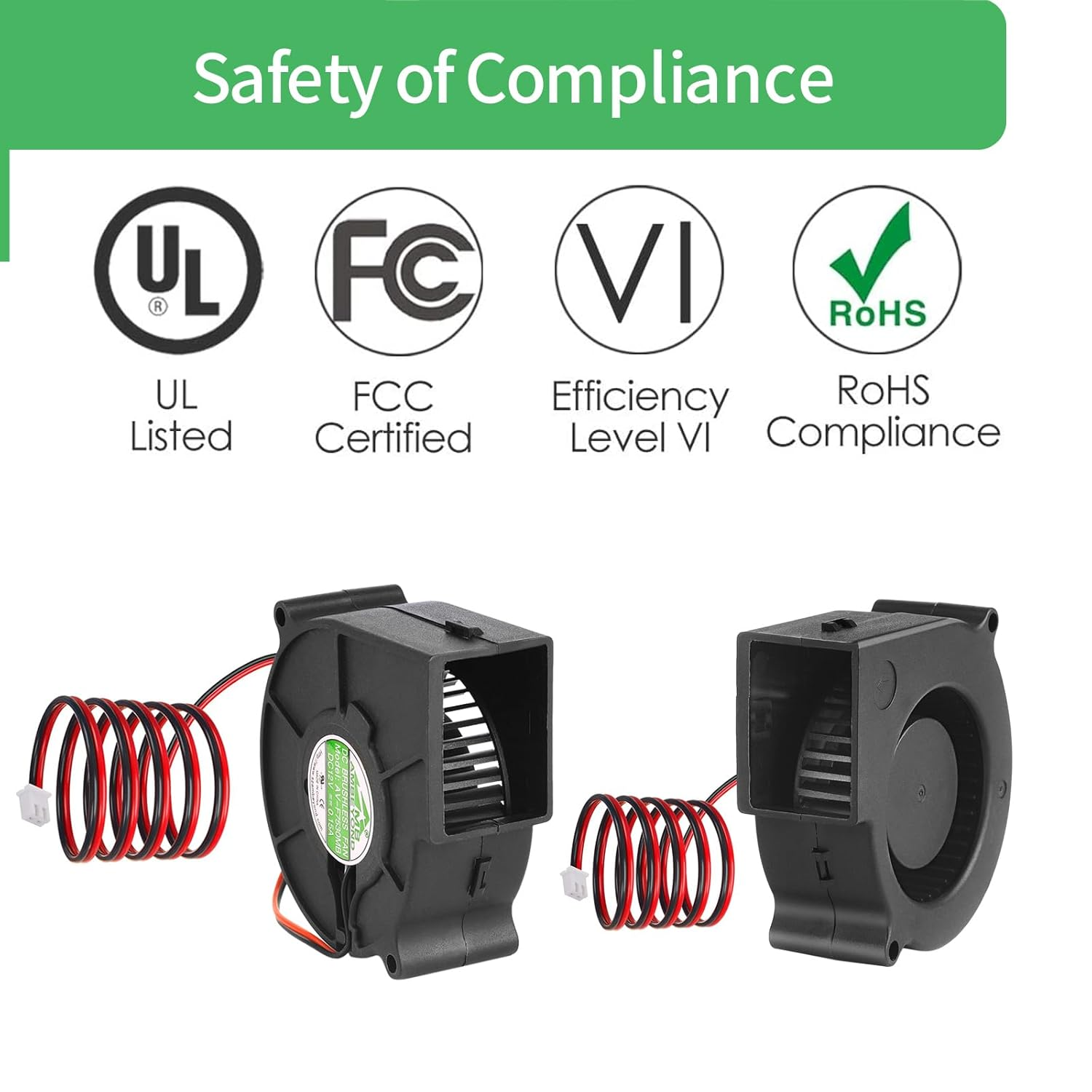 75Mm X 30Mm 7530 12V Dual Ball Bearing DC Brushless Cooling Blower Fan AV-F7530MB CE TUV image number 3