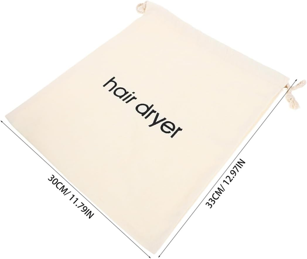 SAFIGLE 3Pcs Hair Dryer Bag Travel Drawstring Organizer for Home and Professional Use Large Cotton Storage Bag for Hair Tools image number 5