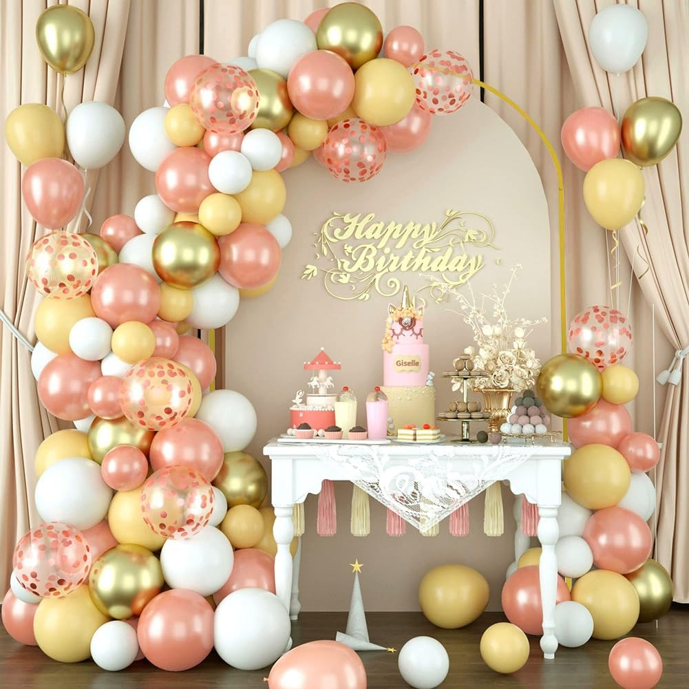 Newsmarts 7.2FT Wedding Door Arch Gold Metal Backdrop Stand Frame for Baby Ceremony Party Garden Decoration