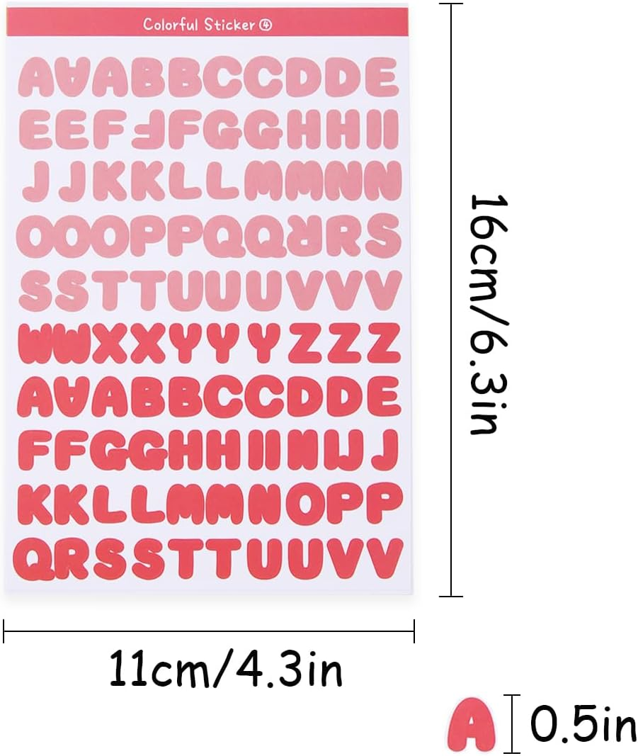 2400 Pieces Small Colorful Vinyl Letter Stickers, 24 Sheets Self Adhesive Mini Alphabet Stickers, 0.5 Inch Numbers Letters Labels DIY Crafts Art Making, Used for Cards, Notebook Decor image number 2