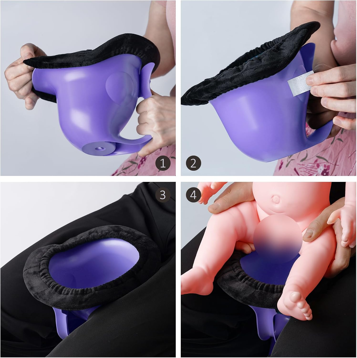 Newborn Baby Potty- the Diaper-Free Solution for Indoor & Outdoor Elimination Communication; Cute Fish Design (Orange) - Grey image number 6