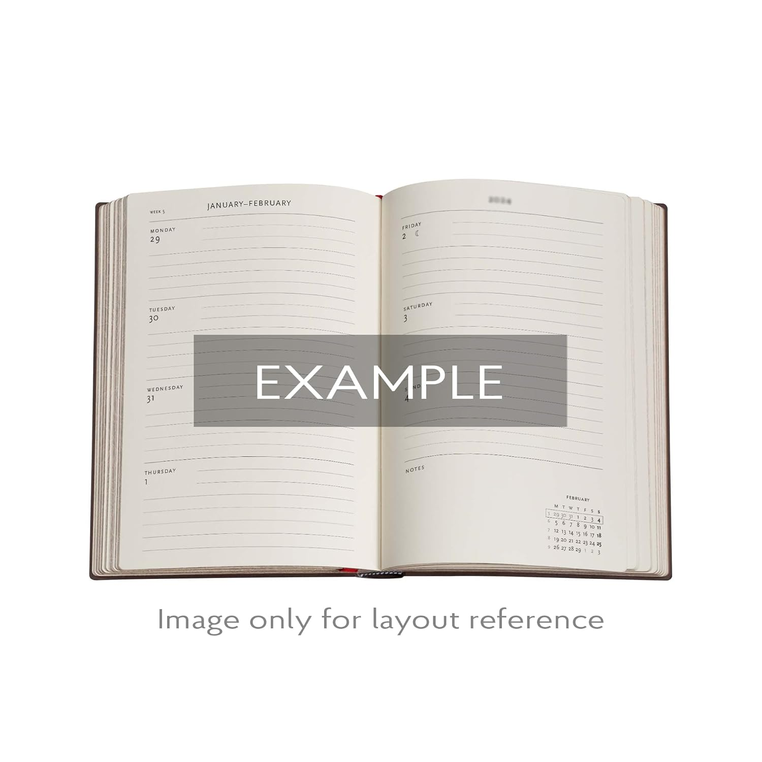 Azure (Equinoxe) Mini 12-Month Horizontal Hardback Dayplanner 2025 (Elastic Band Closure) image number 2