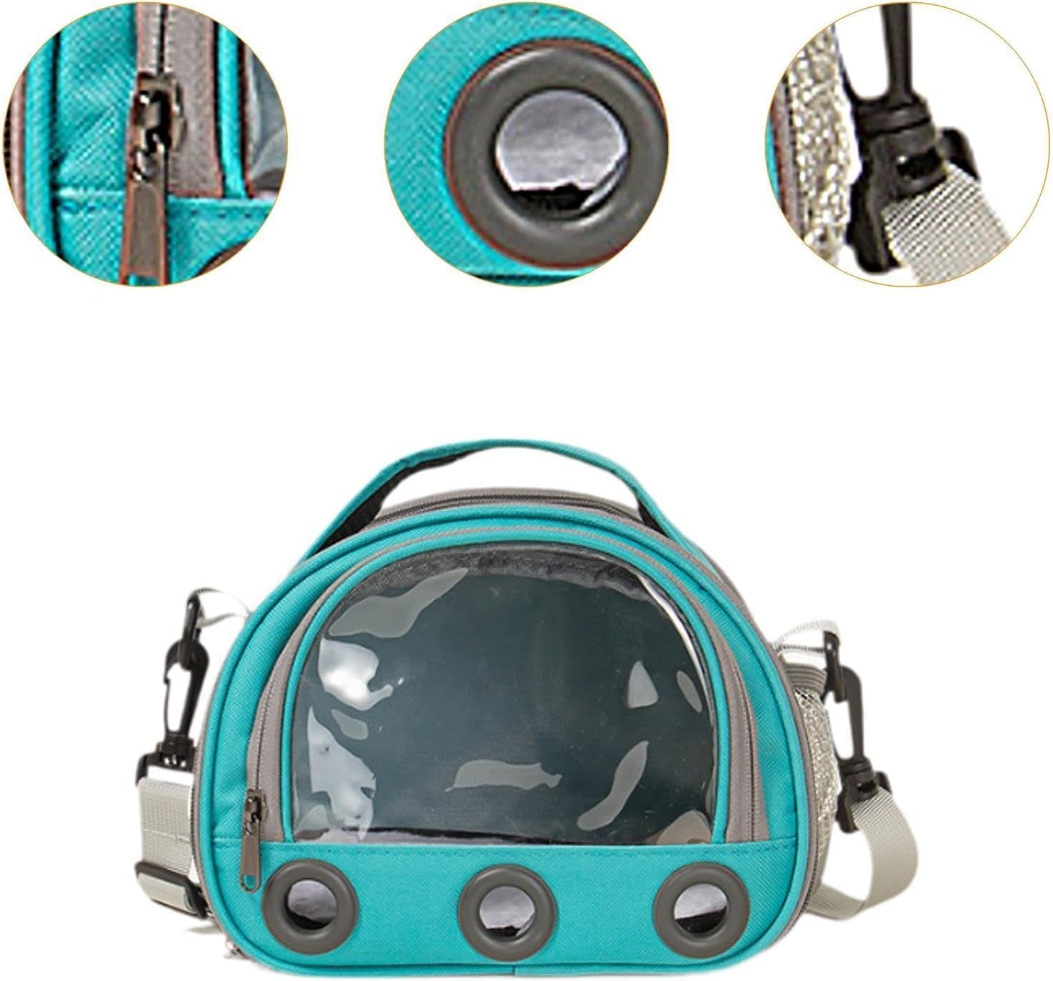 Hamster Travel Carrier Bag Guinea Pig Carrier Bag Travel Small Animals Chinchilla Outgoing Carrier Cage Carrying Shoulder Bag, Pink, S (Blue,Small) image number 4