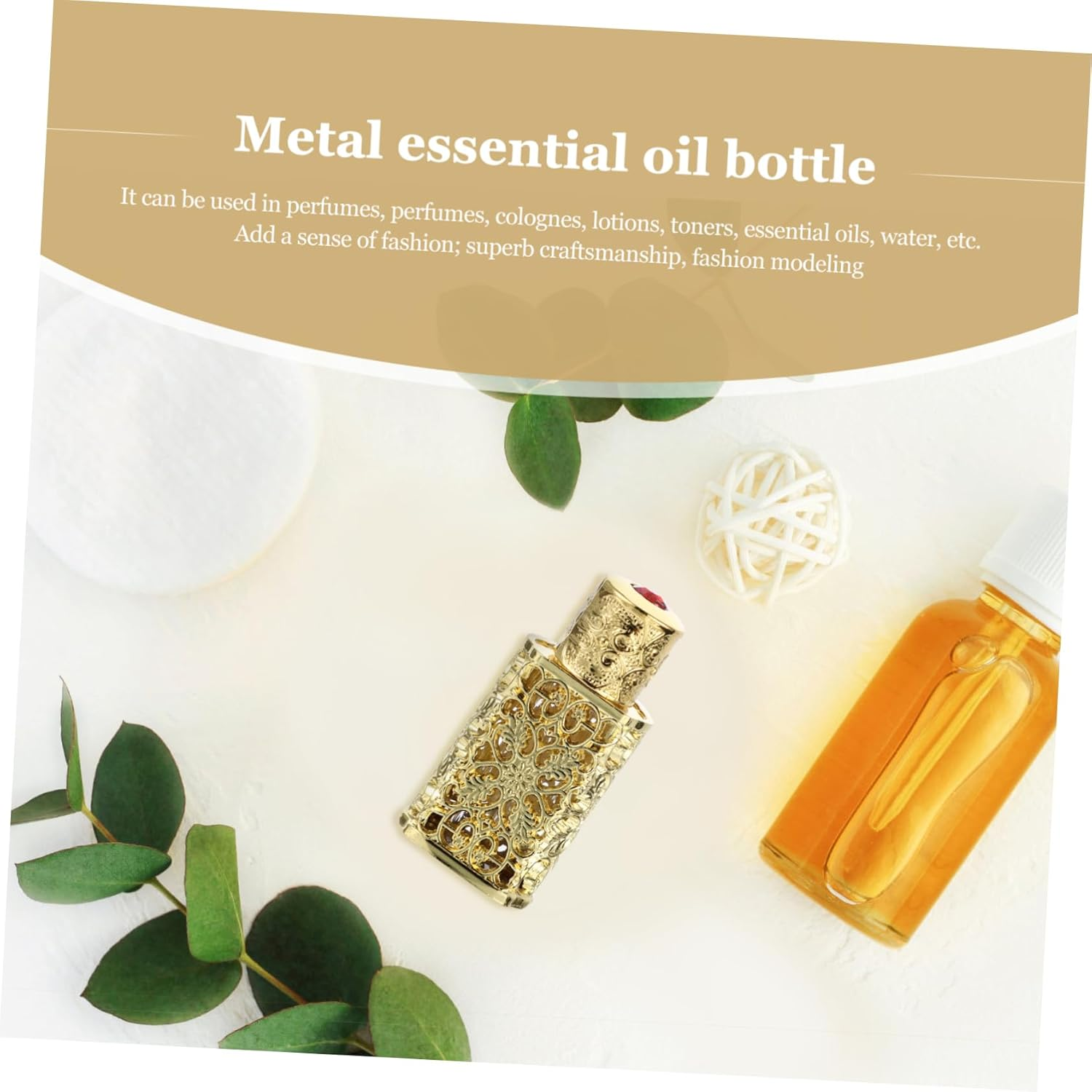 3Pcs 3Ml Perfume Atomizer Essential Oil Bottle Decorative Spray Bottle Metal Glass Travel Size image number 6