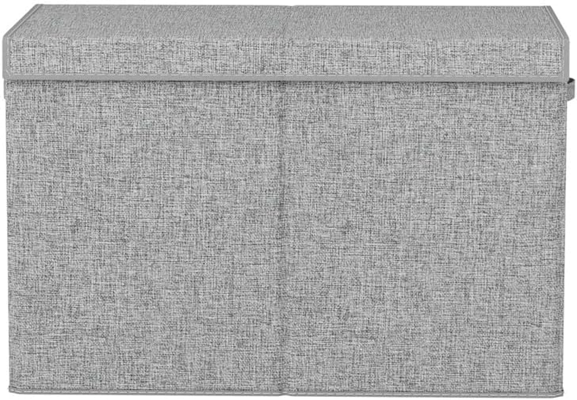 Keezi Large Toy Box Chest Storage with Flip-Top Lid Foldable Organizer Bins Grey image number 4