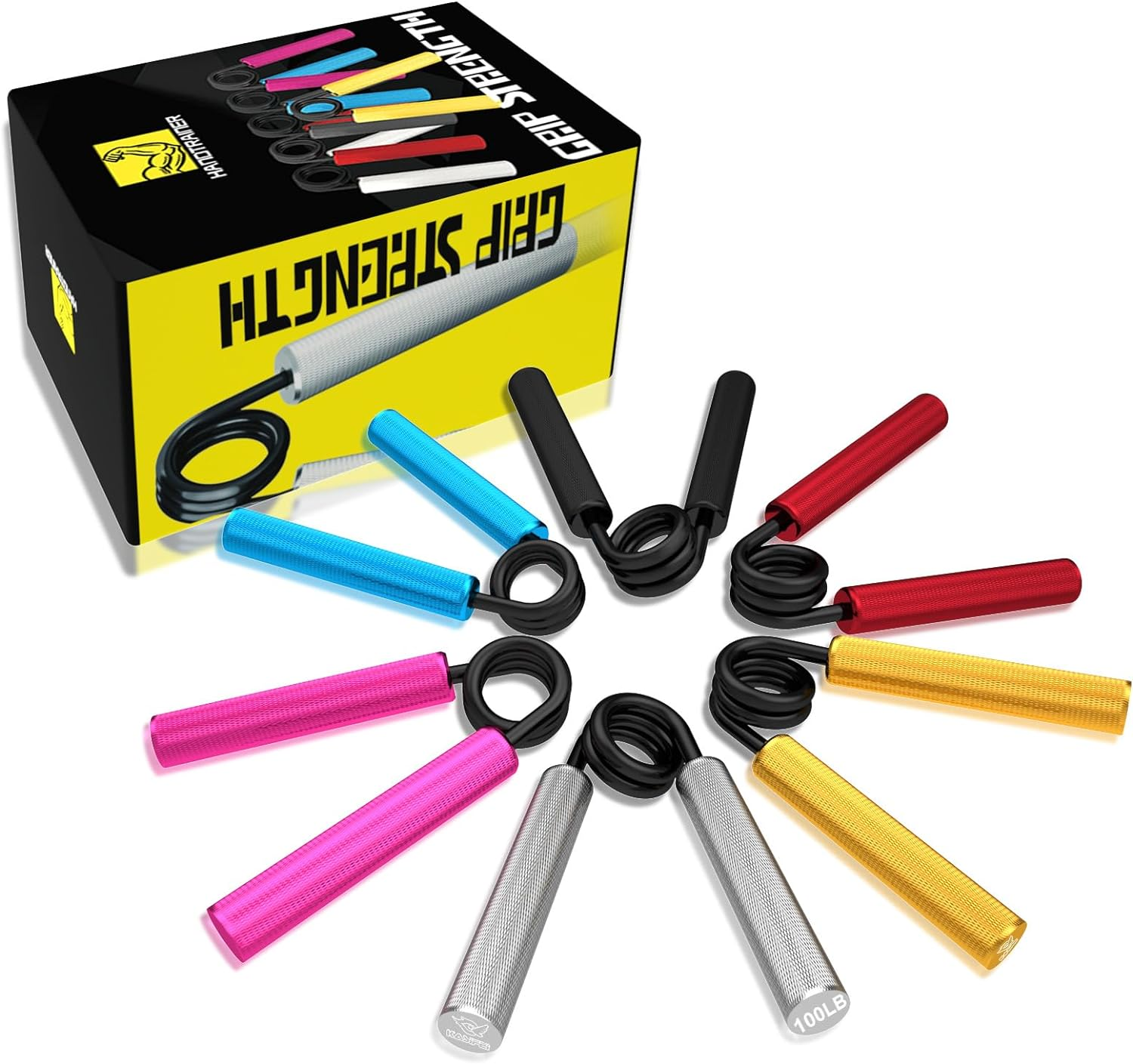 Kasifei Metall Griffkraft Trainer, 4Er Pack (22.5, 45, 67.5, 90Kg) Handtrainer Unterarmtrainer, Handgriff Handgelenk Trainingsger&auml;t, Fitnessger&auml;te F&uuml;r Zuhause image number 4