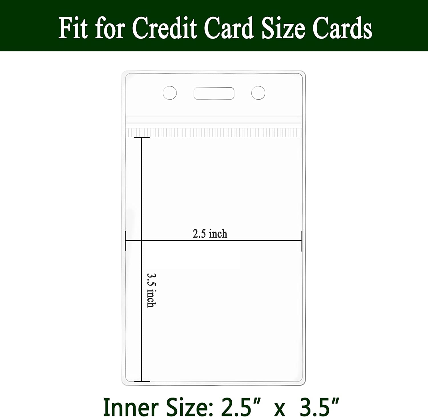 Teskyer 6 Pack Extra Thick Plastic ID Card Badge Holder, Vertical Clear Name Card Badge Holder with Waterproof Resealable Zip, 2.5" X 3.5" Inner Size image number 4