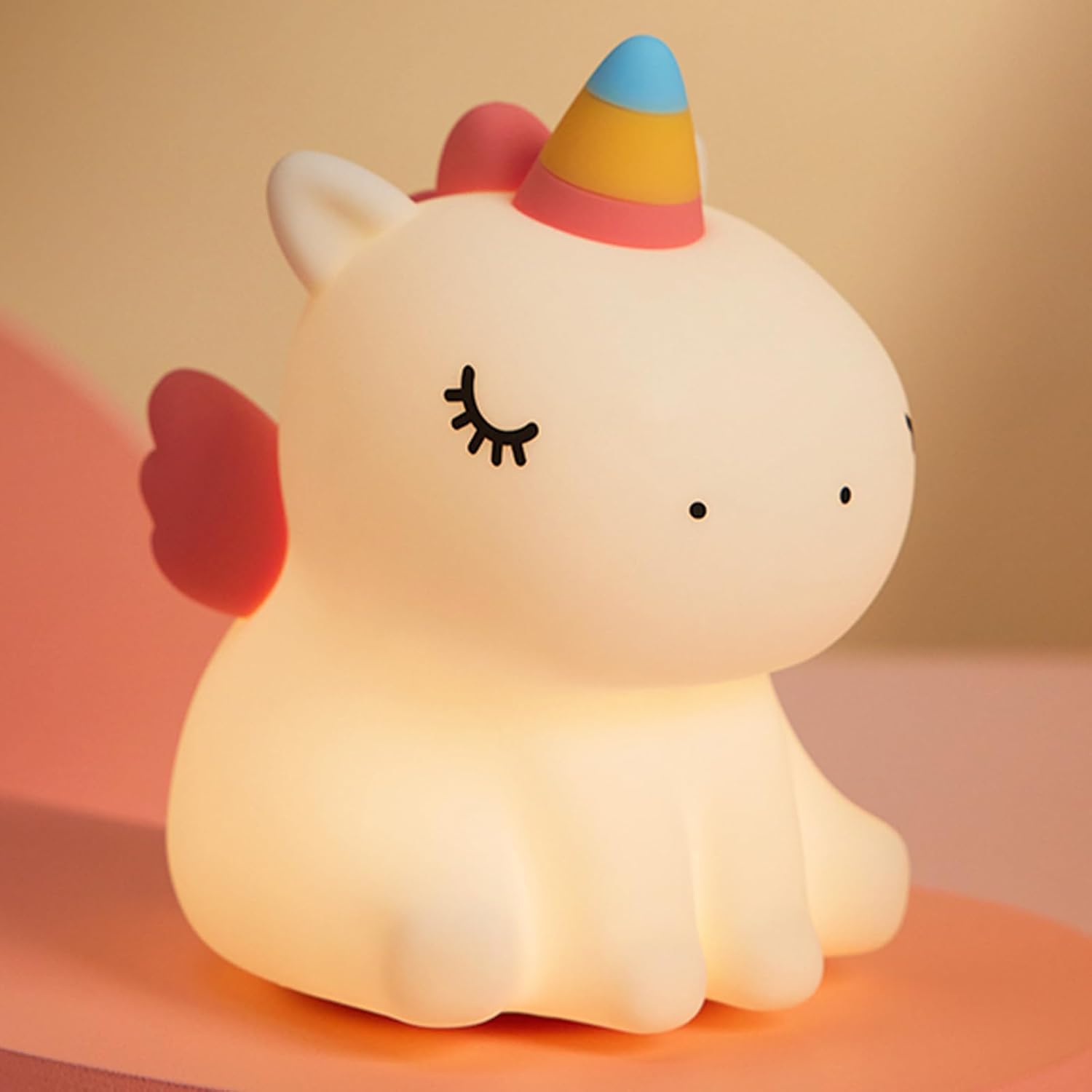 Kids Night Light for Bedroom,Cute Duck Decor Lights Touch Lamp,Gift Rechargeable Nightlight,Anime Night Lamps, Funny Gifts USB Portable Wireless Dimmable Ducks Feeding Bed Lamp (Unicorn) image number 3