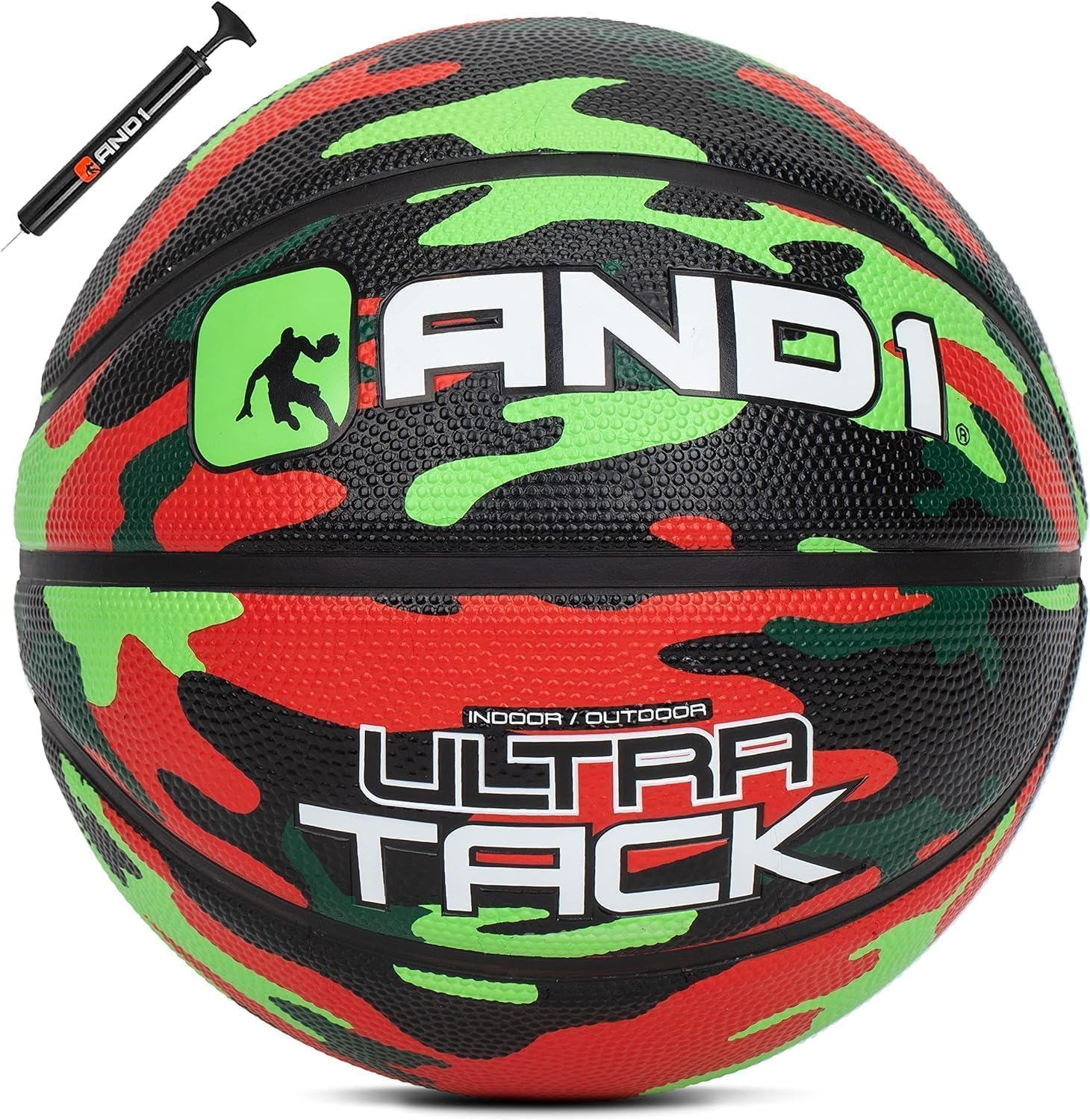 AND1 Ultra Grip Basketball: Official Regulation Size 7 (29.5 Inches) Rubber- Deep Channel Construction Streetball, Made for Indoor Outdoor Basketball Games