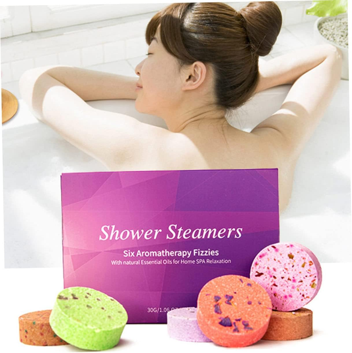 6Pcs Bath Salt Tablets Aromatherapy Dead Sea Tablets Spa Experience at Home Pamper image number 6