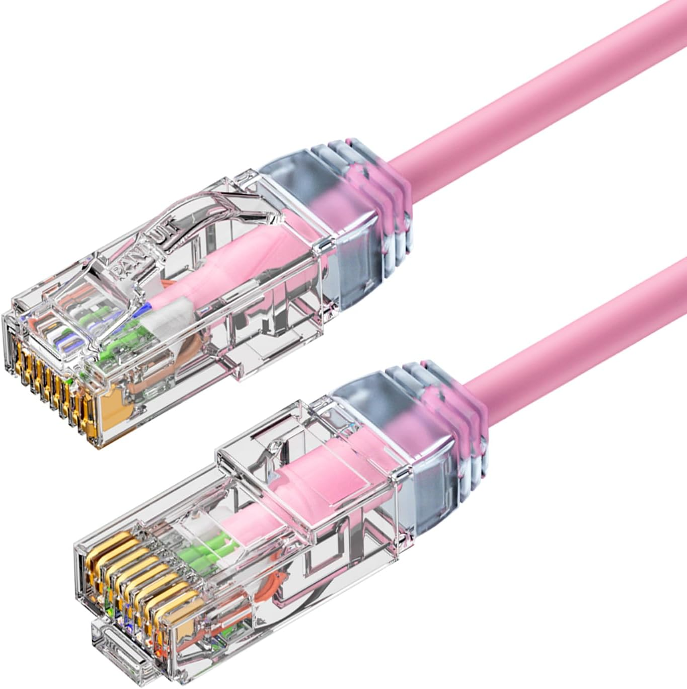 Panduit Cat6 Ethernet Patch Cable, 1000Mbps Small Diameter RJ45 Internet LAN Computer Patch Cable for Router, Modem, Switch, Gaming Consoles, Streaming Devices (Pink, 2M) image number 2