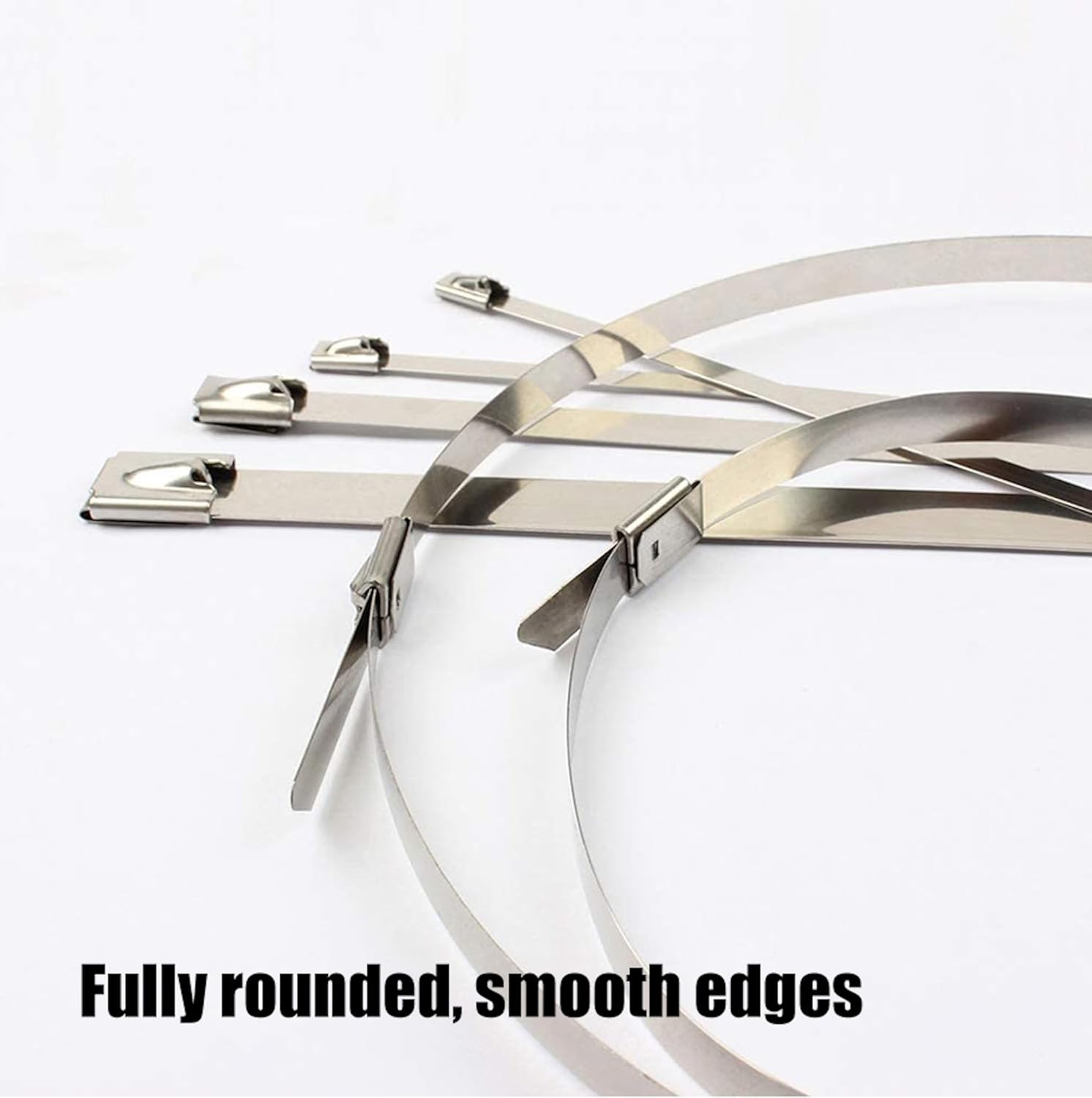 100Pcs Stainless Steel Self Locking Cable Zip Ties Wrap Tie 4.6Mm SS 304 (100Pcs - 200Mm SS Cable) image number 3