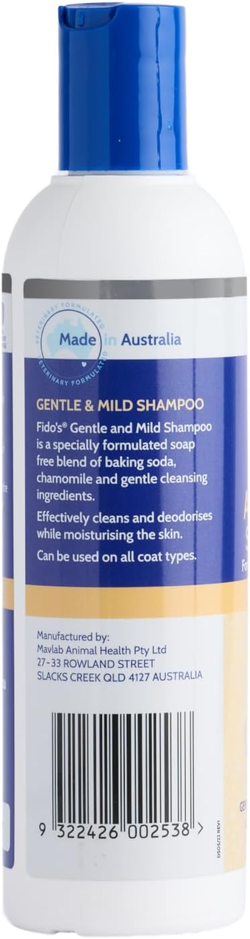 Fido&rsquo;S Gentle and Mild Shampoo 250Ml, Soap-Free Formula for Sensitive Skin, Soothing Grooming Shampoo for Dogs, Cats, Puppies and Kittens, Suitable for All Breeds and Coat Types