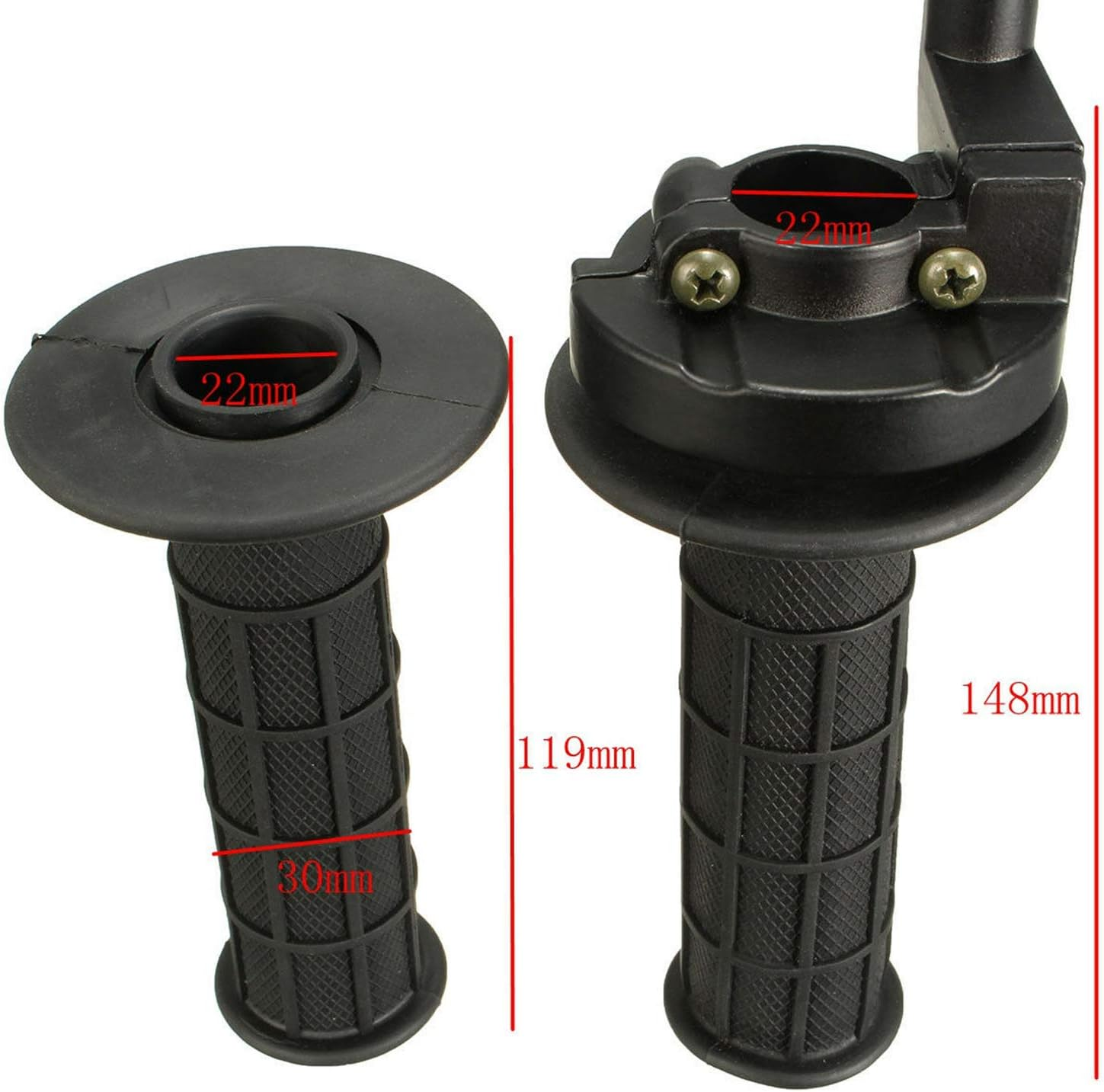 Pair 22Mm T-Wist Throttle Handlebar Housing Tube Hand Grip Cable Pro ATV Quad Dirt Pit Bike
