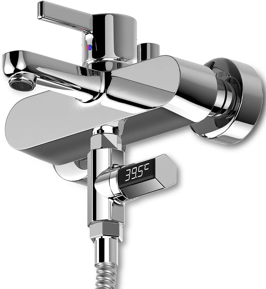 Water Temperature Meter Display Shower Thermometer Home Water Flow Temperature Silver First Generation image number 2