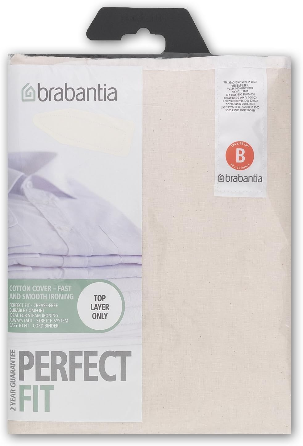 Brabantia Ironing Board Cover with Foam Insert, B Size, Ecru (175824) image number 1