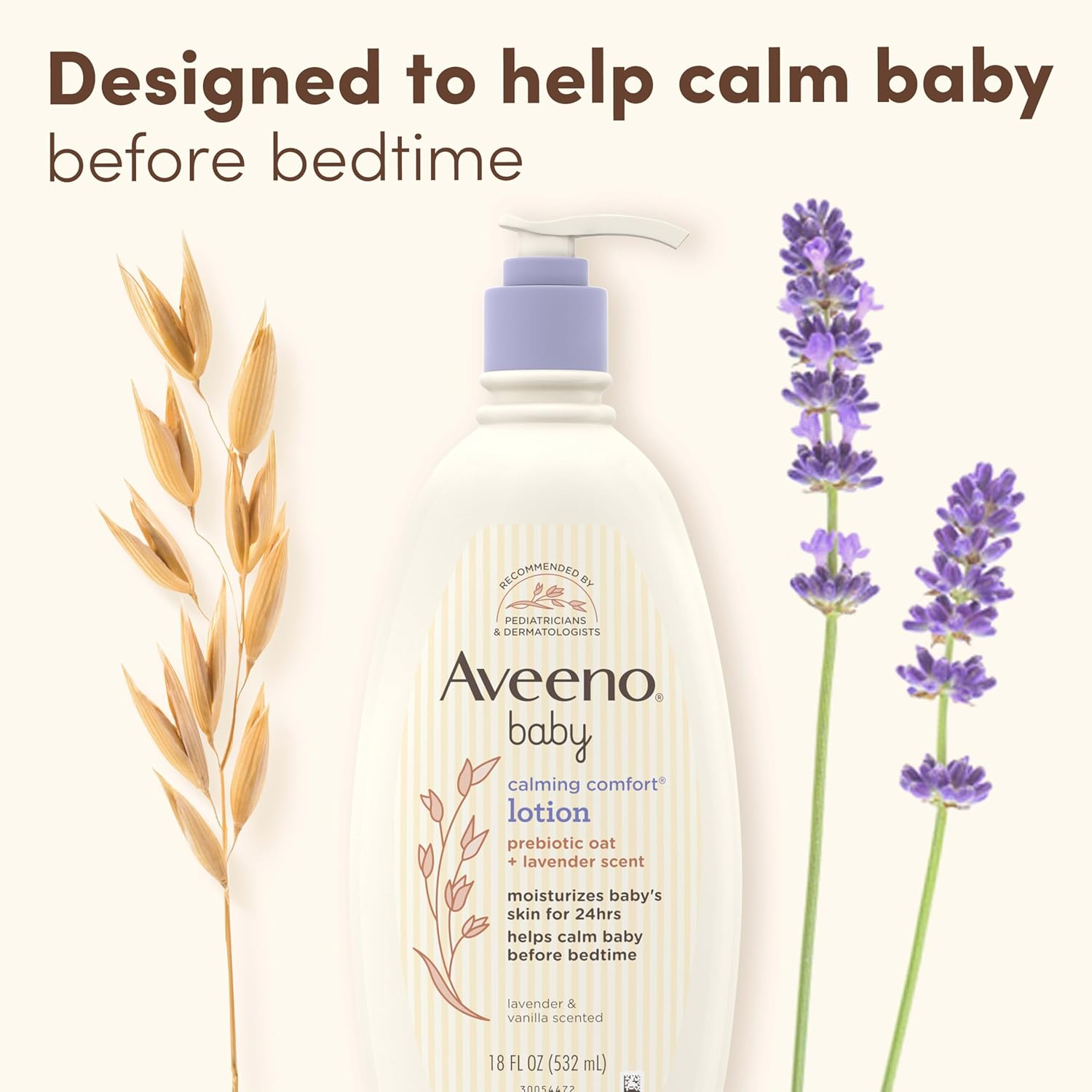 Aveeno Baby Calming Comfort Moisturizing Lotion with Lavender, Vanilla and Natural Oatmeal, 18 Fl. Oz image number 6