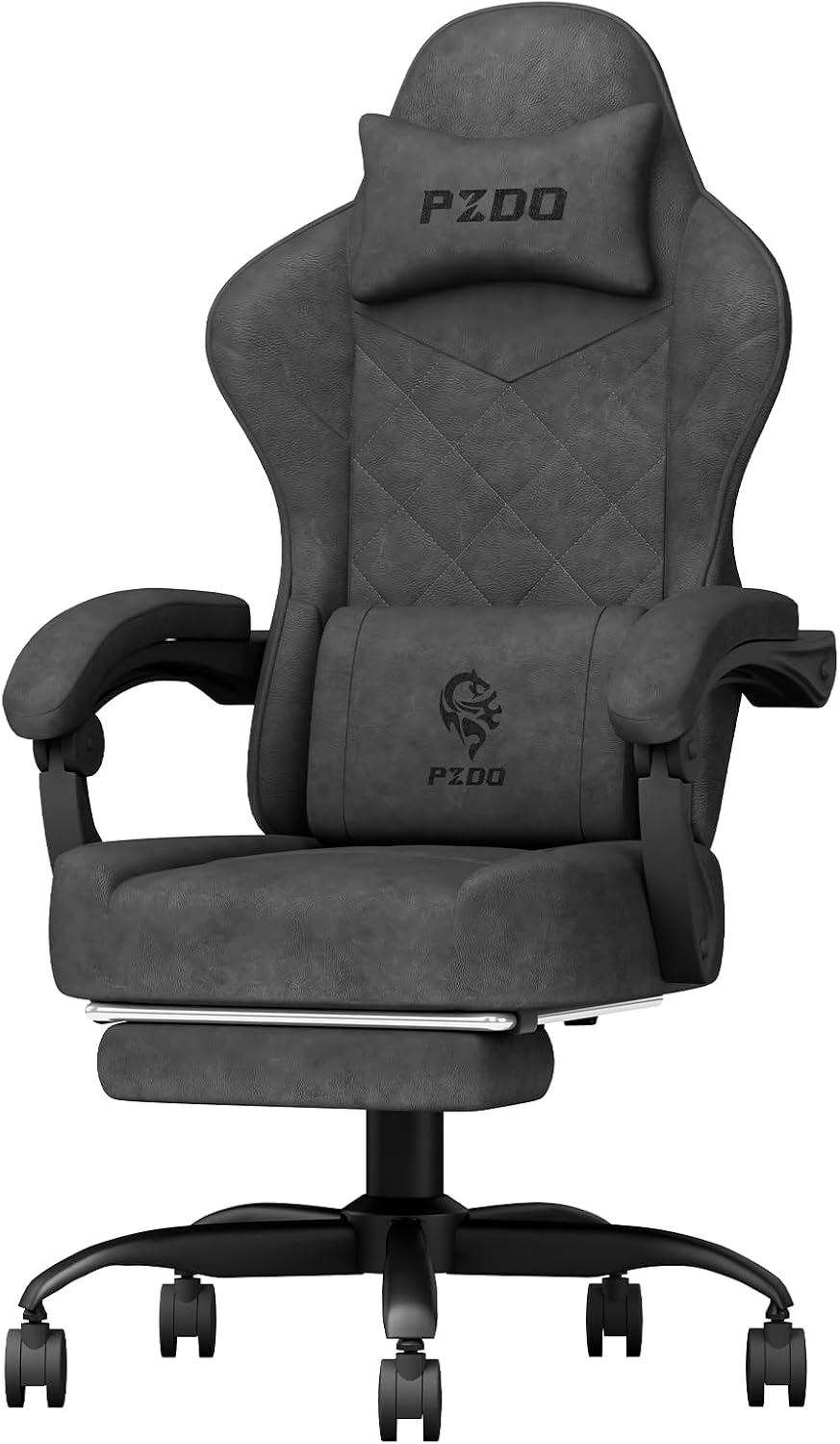 Gaming Chair, Gaming Chairs for Adults with Footrest, Lumbar Support, Fabric Computer Office Chair, High Back PC Chairs Ergonomic Gamer Chair with Wide Cushion, Recliner, 300LBS, Teens, Black image number 1