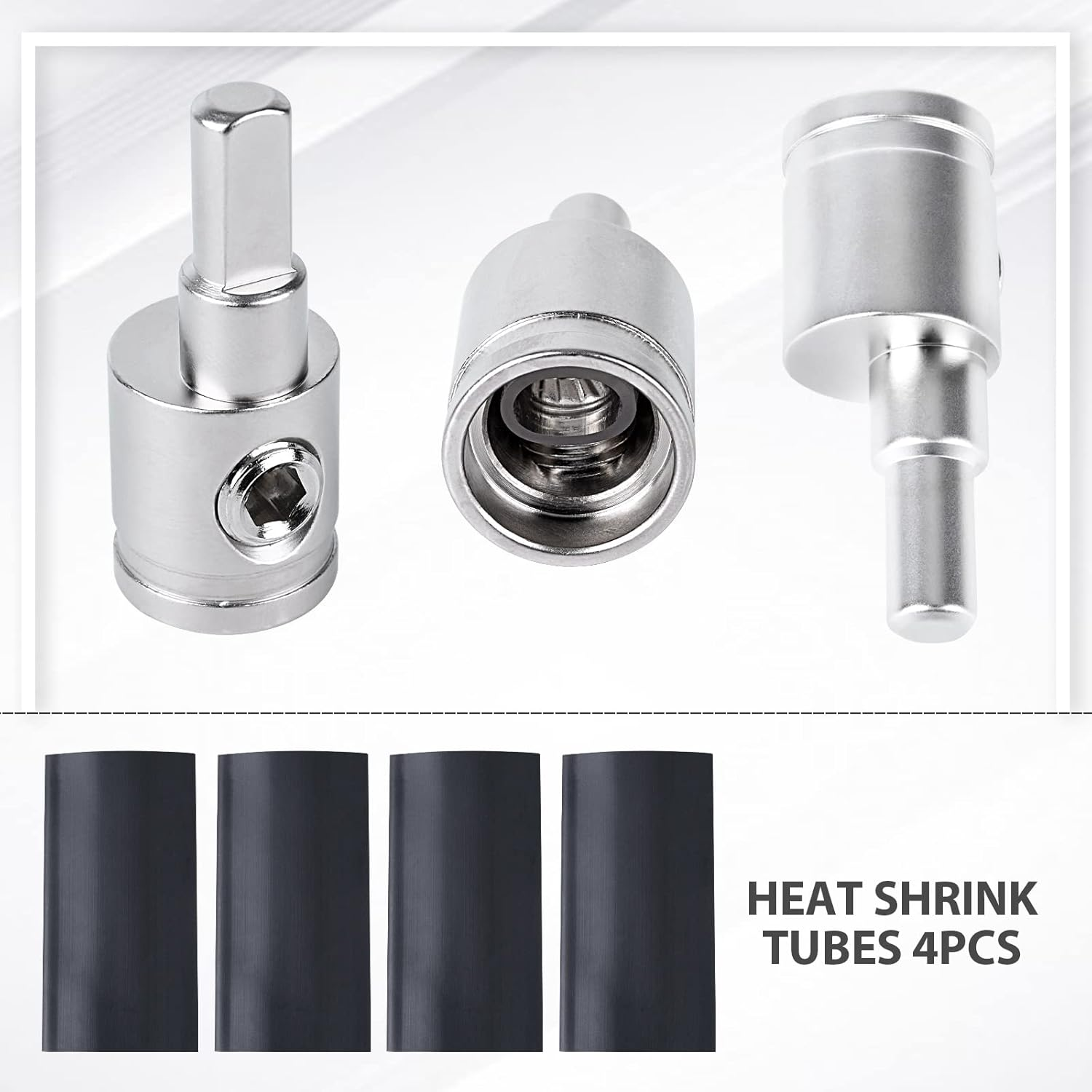 4PCS Heavy-Duty Car Stereo Audio Wire Reducer - 0 Gauge to 4 Gauge for Amp Input, AWG Pin Power & Ground Connection image number 4