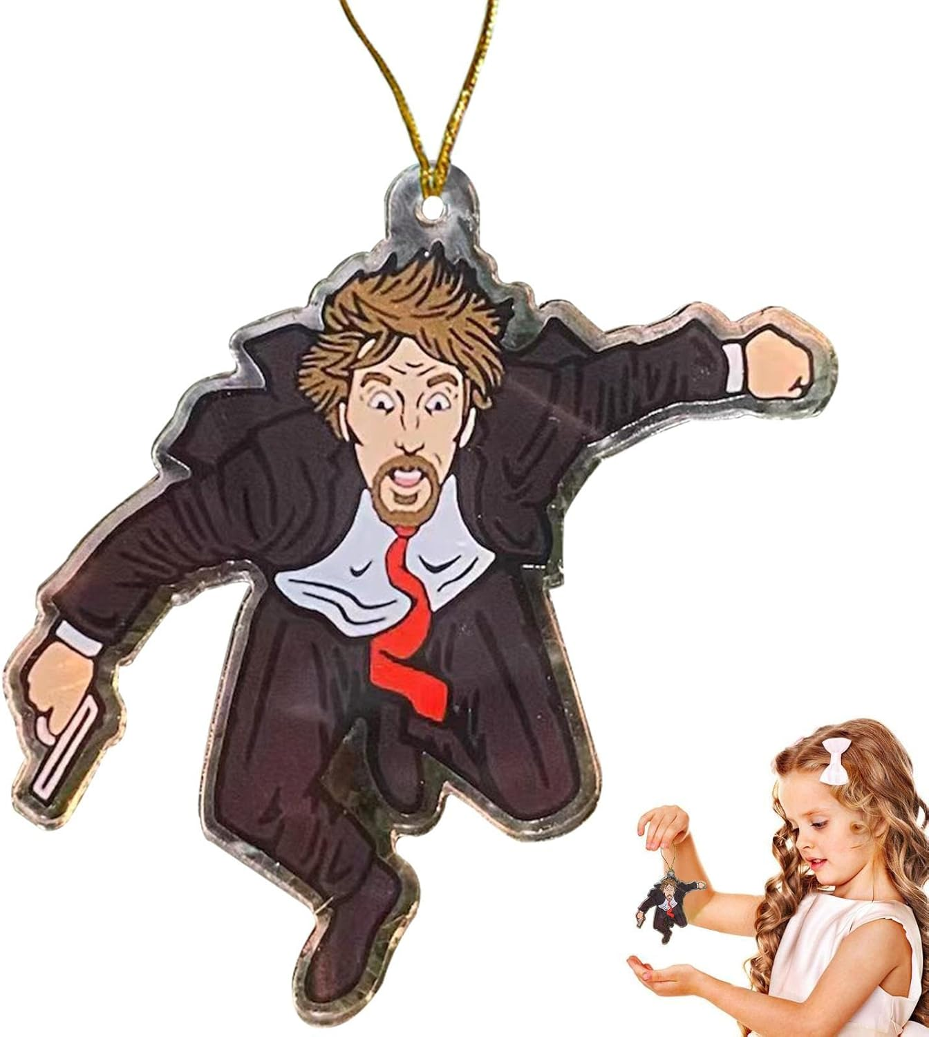 Die Hard Christmas Ornament - Wooden Christmas Countdown Calendars, Wooden Table Decorations | Hans Gruber Fall, Christmas Countdown Calendar image number 6