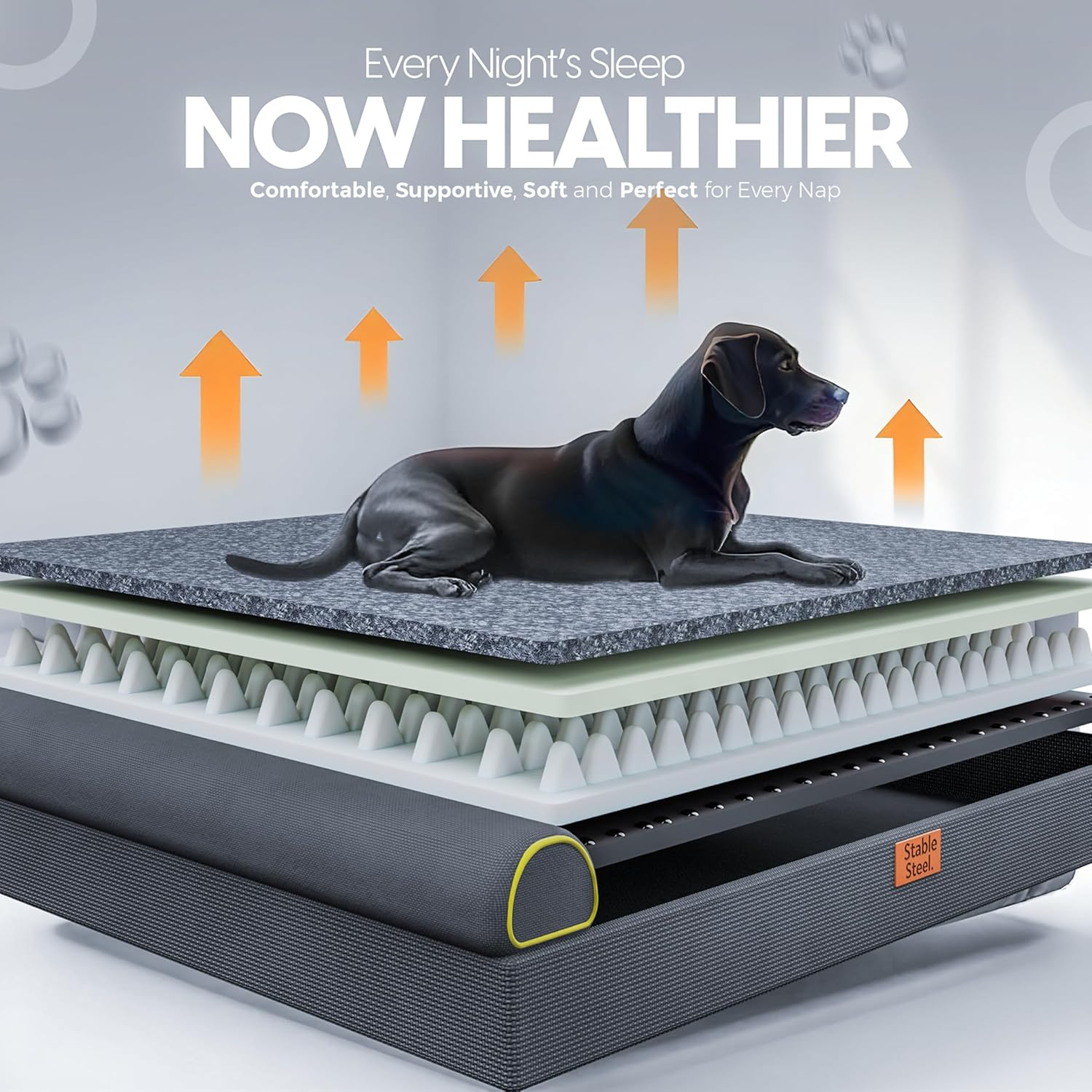 Orthopedic Dog Bed, Egg Crate Memory Foam, Bonus Dog Blanket, Waterproof Dog Bed, Washable Removeable Cover, Durable Oxford Fabric Cover, Large Dog Sofa Beds for Medium, Large Dogs