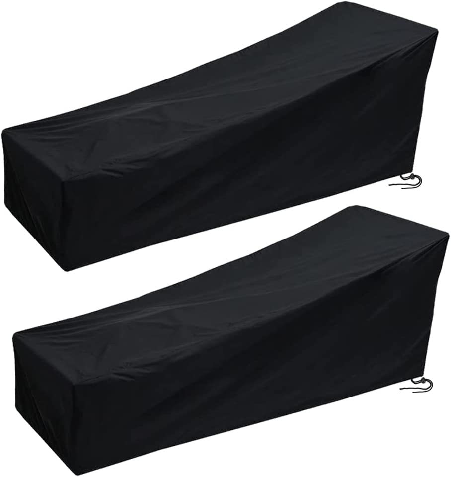 Chaise Lounge Cover Outdoor Waterproof Heavy Duty Lounge Chair Cover with Windproof Elastic Hem Indoor Extra Large Anti-Uv Chaise Lounge Cover Patio Garden Furniture All Season Protection (2) image number 3