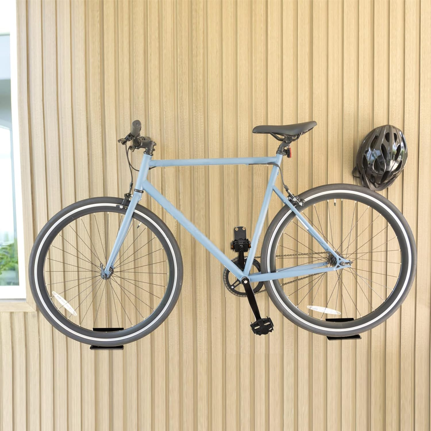 3Pack Wall Mount Pedal Hanger Bike Rack for Garage Storage - Heavy Duty Horizontal Hooks for Bicycle Wall Storage image number 4