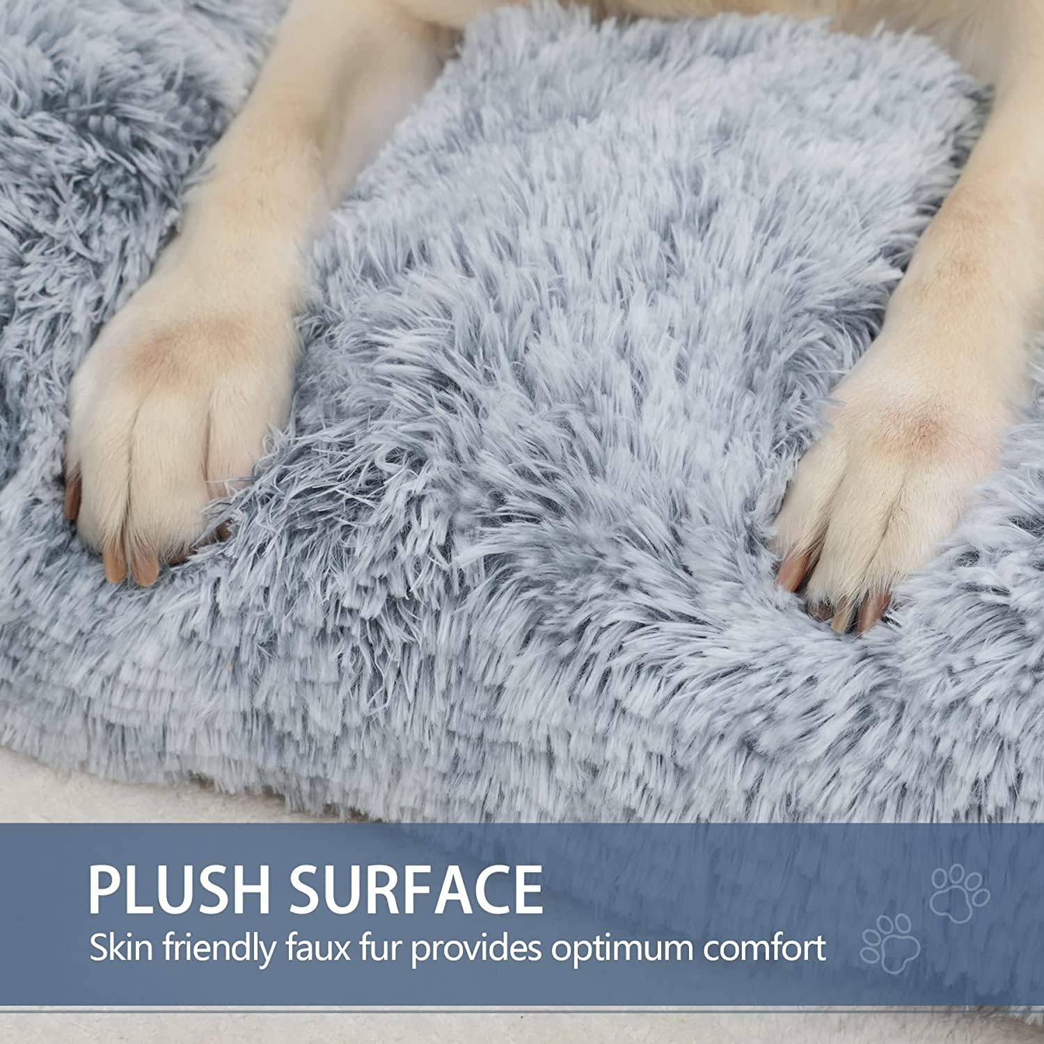Xlarge Dog Bed Mat, Soft Plush Washable Dog Cage Bed with Removable Washable Cover and Waterproof Lining, Non-Slip Dog Bed (100 * 60 * 8Cm) image number 5