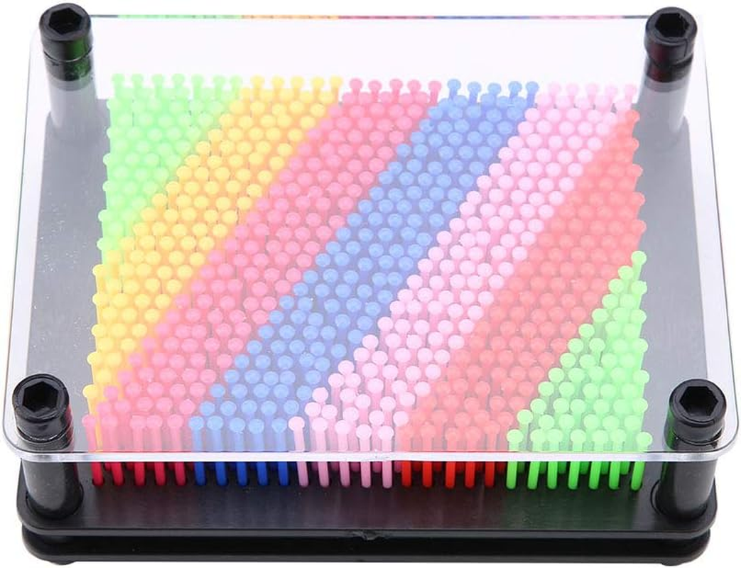 Pin Art Board, Silver Classic 3D Pin Art Desk Toy for Creative Visuals, Stress Relief Game for Home and Office (Black Background Trumpet)