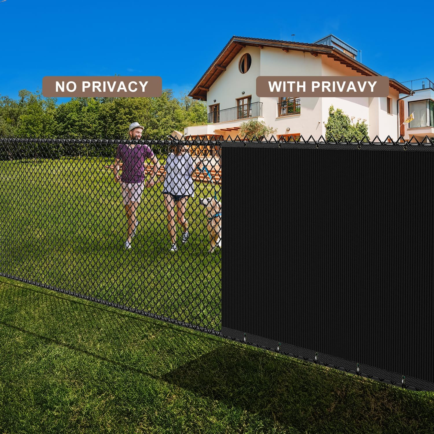 6X25FT Privacy Screen Fence, Heavy Duty Fencing Shade Cover, 170GSM 90% Blockage Mesh Shade Net for Wall Garden Yard Backyard (6 Ft X 25 Ft, Black)