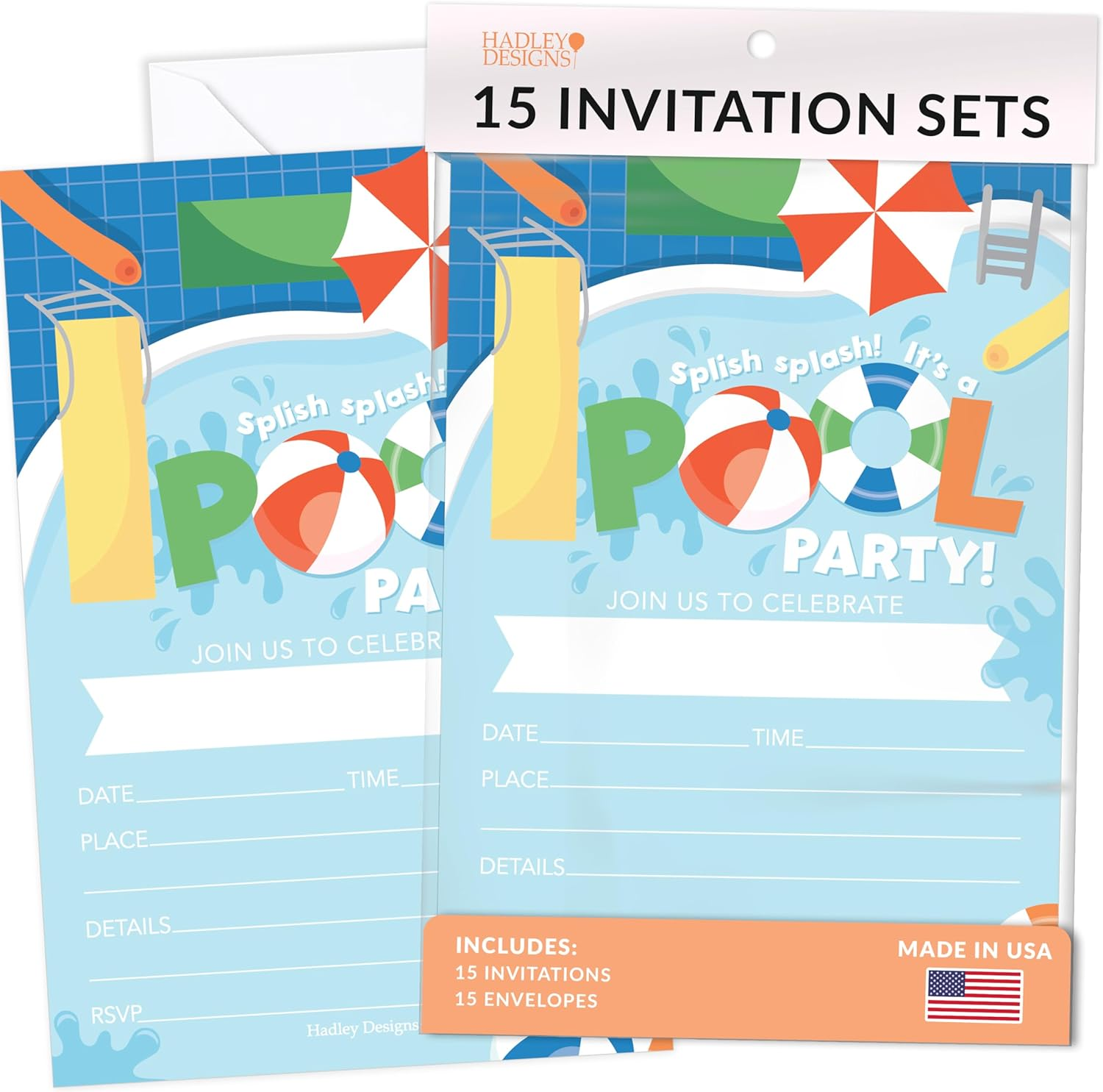 Hadley Designs Kids Birthday Invitations for Boys Race Car Theme - 15 Racing Truck Birthday Party Invitations for Boys with Envelopes, Speed on over Invites for Boy, Cute Party Supplies, Made in USA