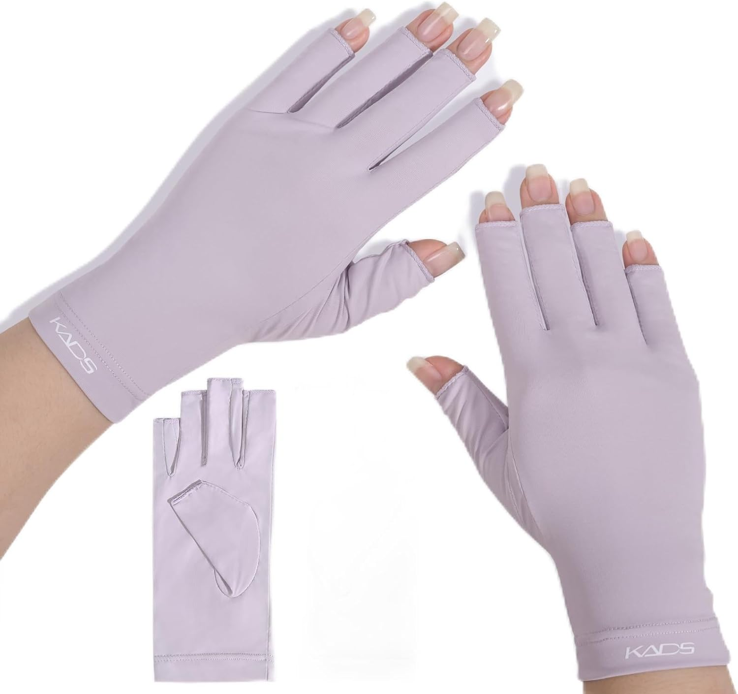 KADS Nail Art UV Resistant Gloves Black/Pink/Purple 3 Colors to Choose UPF100+ UV Resistant Gloves Nail Art Half Finger Gloves (Black)