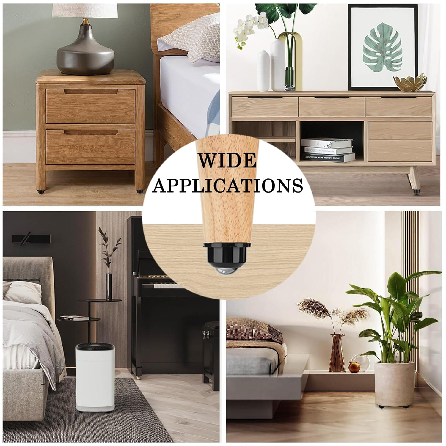 4 Pack Self Adhesive Mini Caster Wheels,Stainless Paste Universal Wheel,360 Degree Rotation Sticky Pulley for Small Appliances Furniture Various Storage Bins image number 4