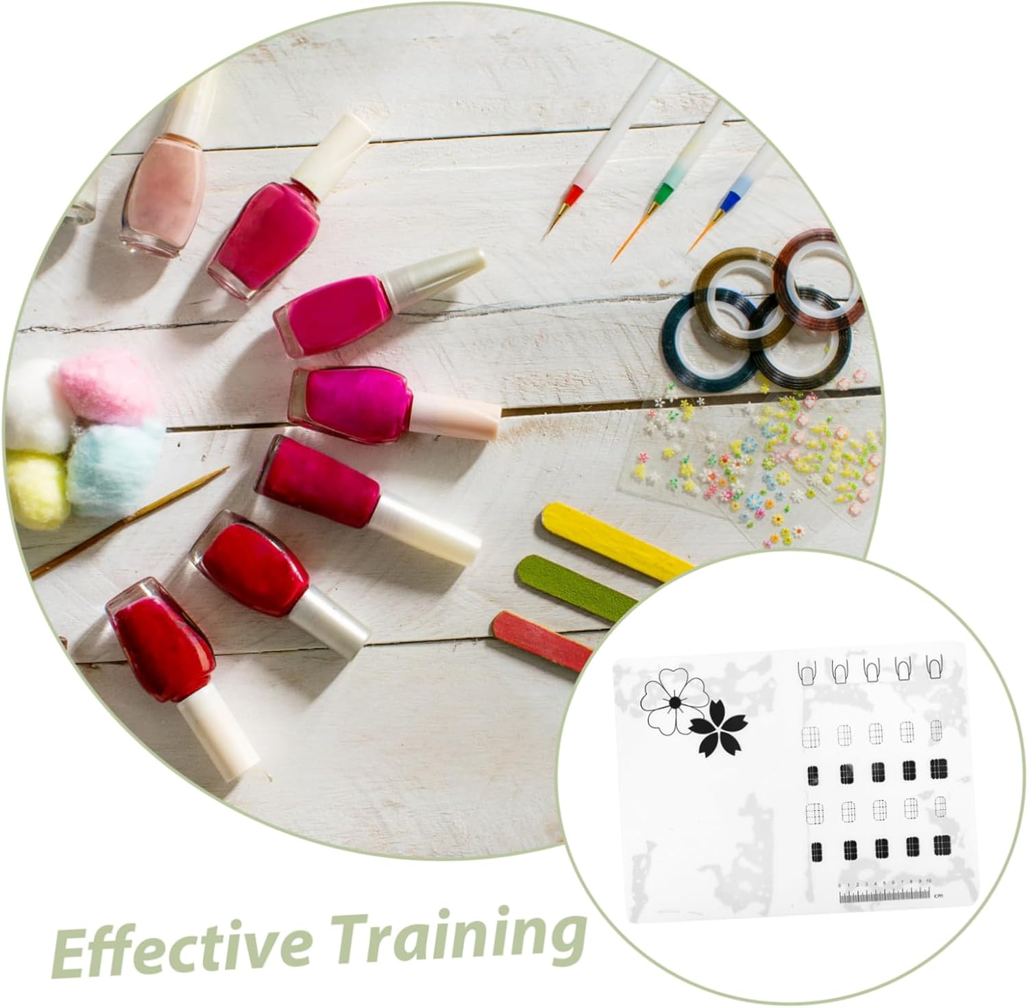 Nail Art Practice Pad Flexible Nail Kids Nail Painting Mat Manicure French Practice Nail Art Hand Nail Art Practice Hand Nail Drawing Pad Nail Practice Mat White image number 4