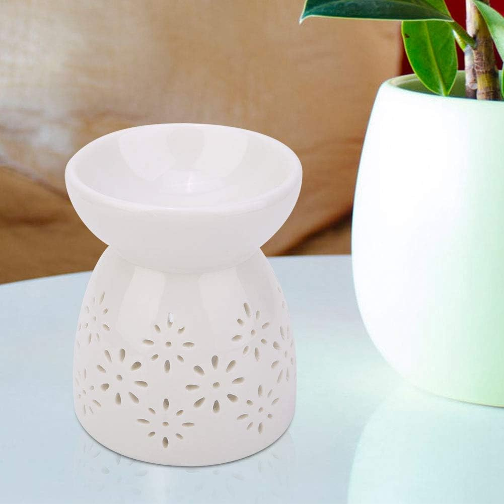 Ceramic Oil Burner, Aroma Lamp, Night Fragrance Lamp, Tea Light, Candle Holder, Oil Burner, Aroma Diffuser, Night Oil Burner, Candle Holder, Aroma Burner for Salon, Bedroom (Flowers) image number 5