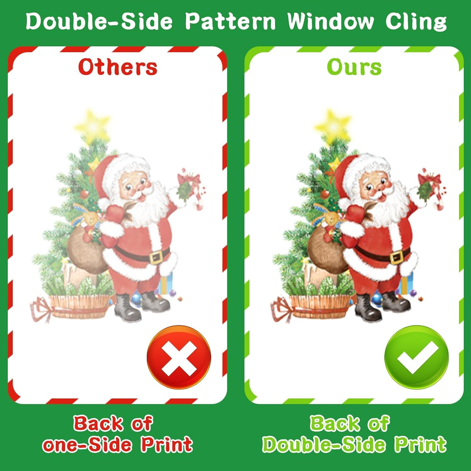 12 Sheet 260 Pcs Christmas Window Decals Stickers for Glass, PVC Double Sided Static Clings for Christmas Glass Decoration, Xmas Window Decals Gingerbread Stickers for Party Home Office Decor image number 1