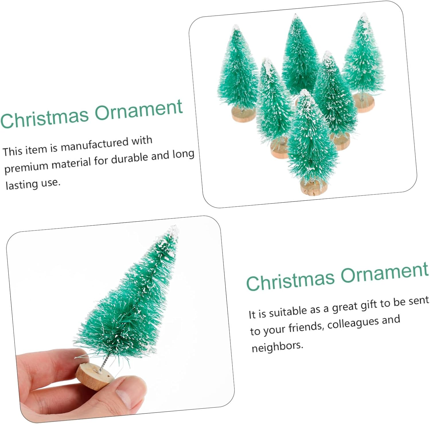 Ciieeo 12Pcs Mini Christmas Tree PVC Christmas Tree Decor Desktop Adornment Party Supplies for Home Shop