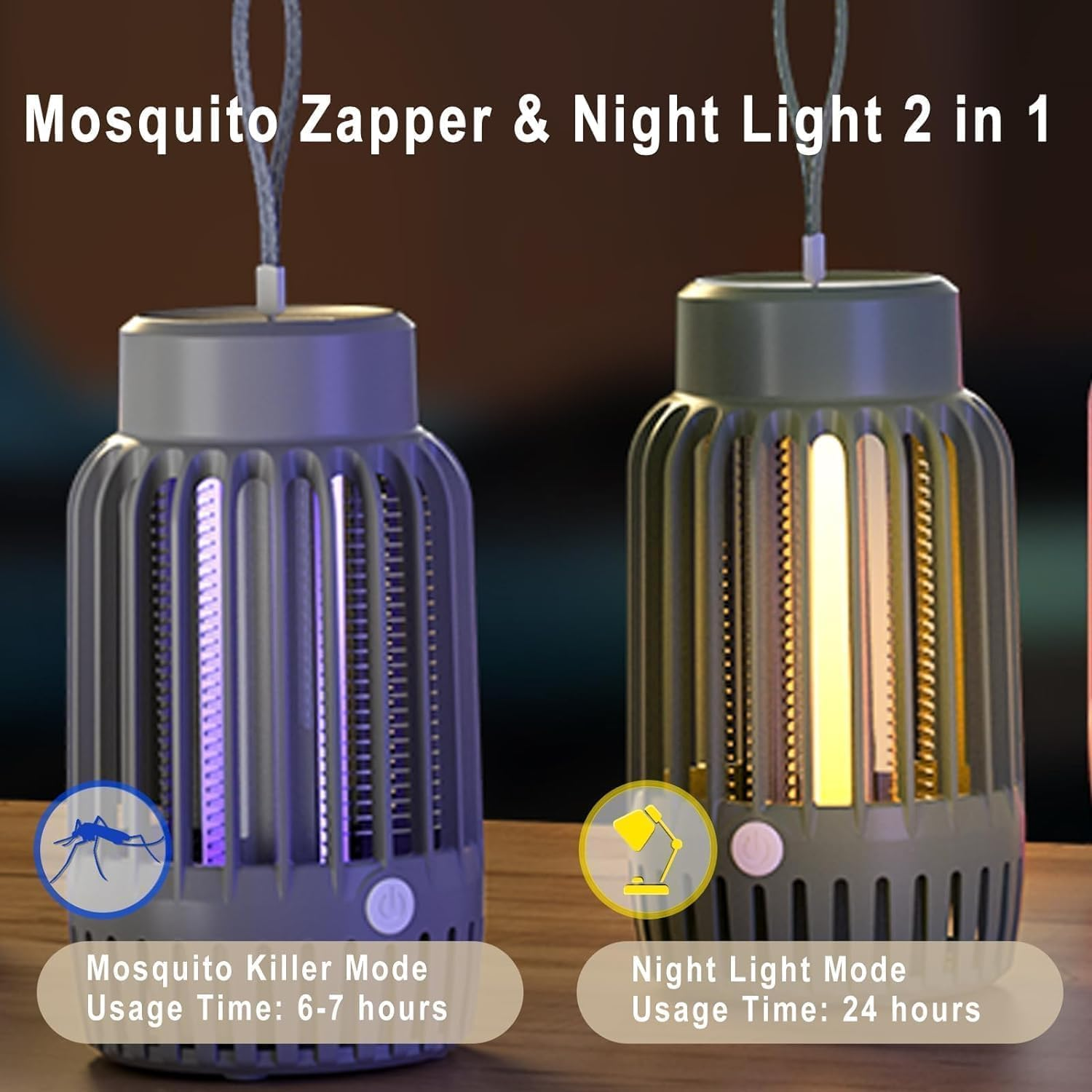 Mosquito Killer Lamp, Bug Zapper Insect Killer Fly Repellent Electric with Night Light, Powerful Mosquito Repellent Pest Control Traps for Indoor and Outdoor image number 2