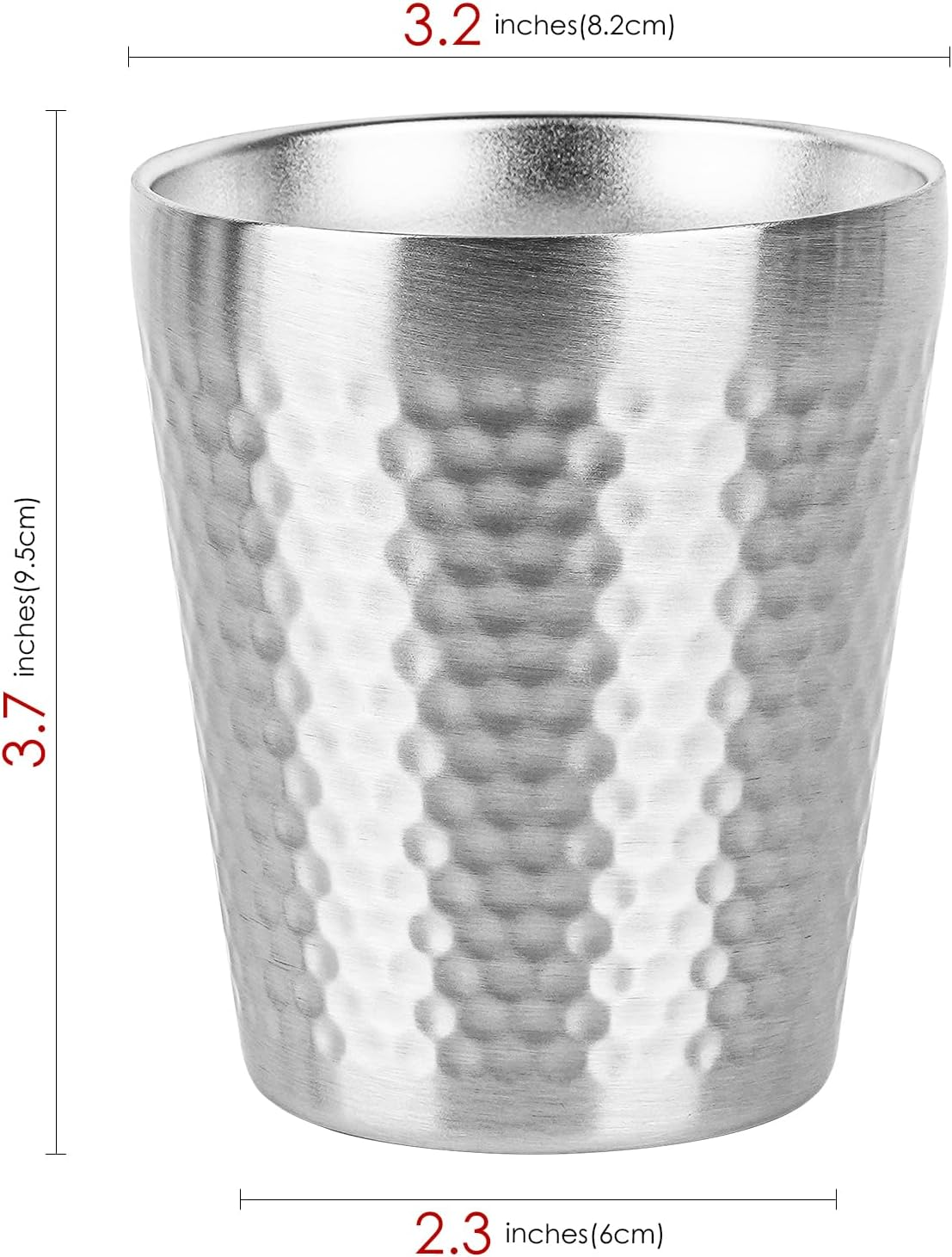 4 Pack Stainless Steel Insulated Cup Double Wall, 10 Oz Metal Stackable Water Tumblers, Reusable Drinking Glasses for Home Office Party Outdoor (Silver) image number 1