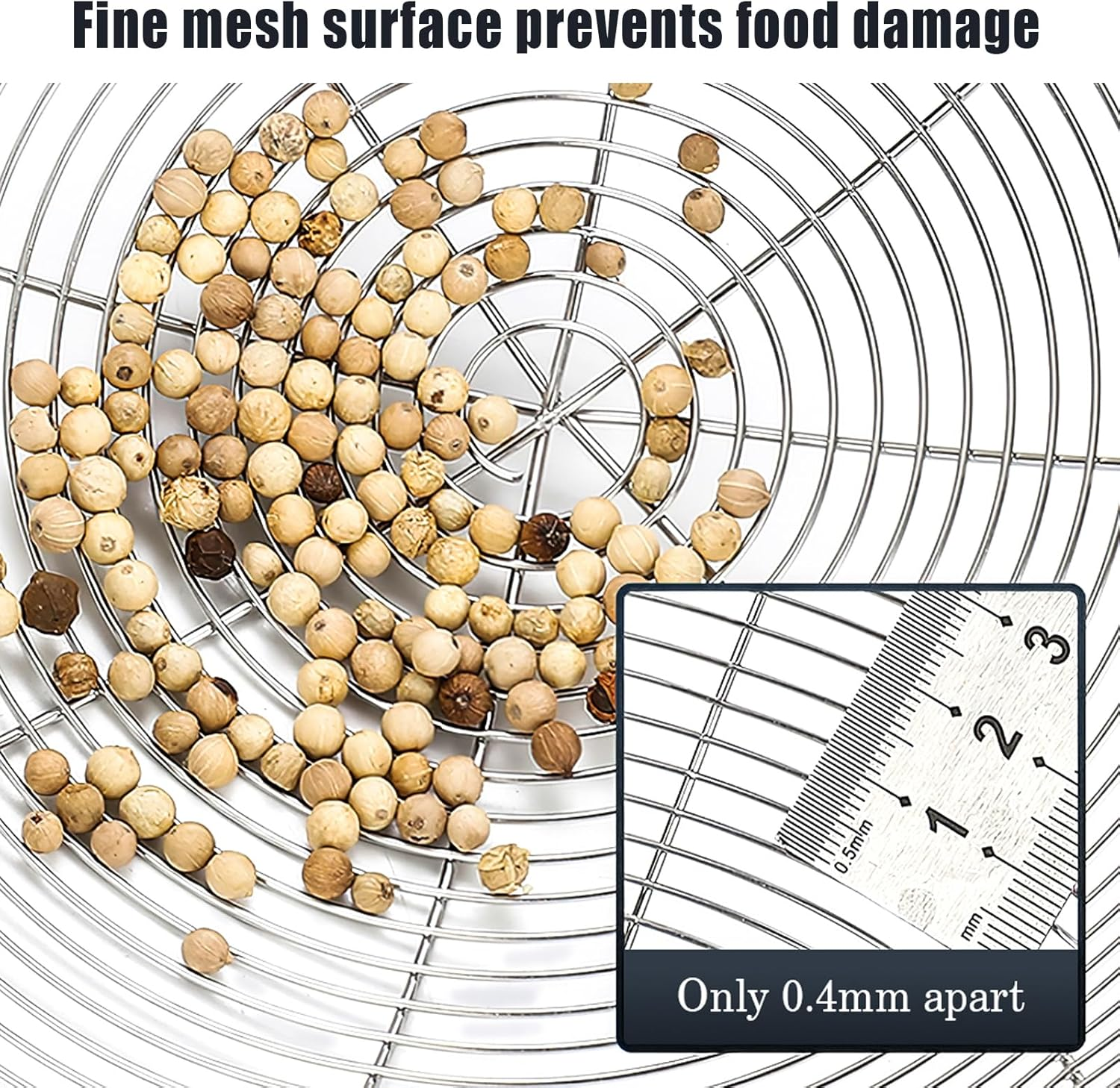 Spider Strainer, Skimmer Spoons, 6.3 Inch Spider Strainer Skimmer Ladle for Cooking and Frying, Cooking Utensils Frying Spoon with Wooden Handle, Wire Slotted Spoon for Kitchen image number 4